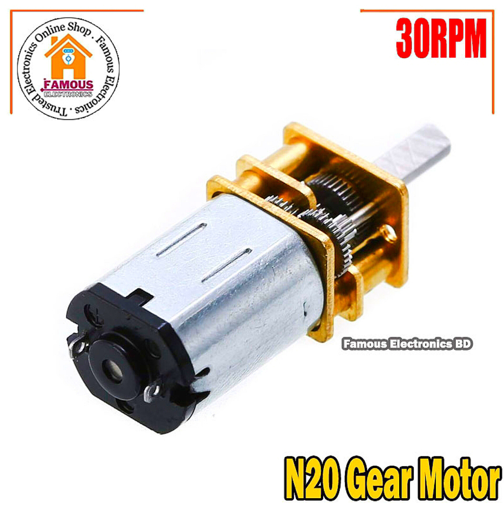 N20 30RPM Micro-Speed Gear Motor DC 6V Reduction Gear Motors with Metal Gearbox Wheel for Make Electric Screw Driver Diy Project_img_4