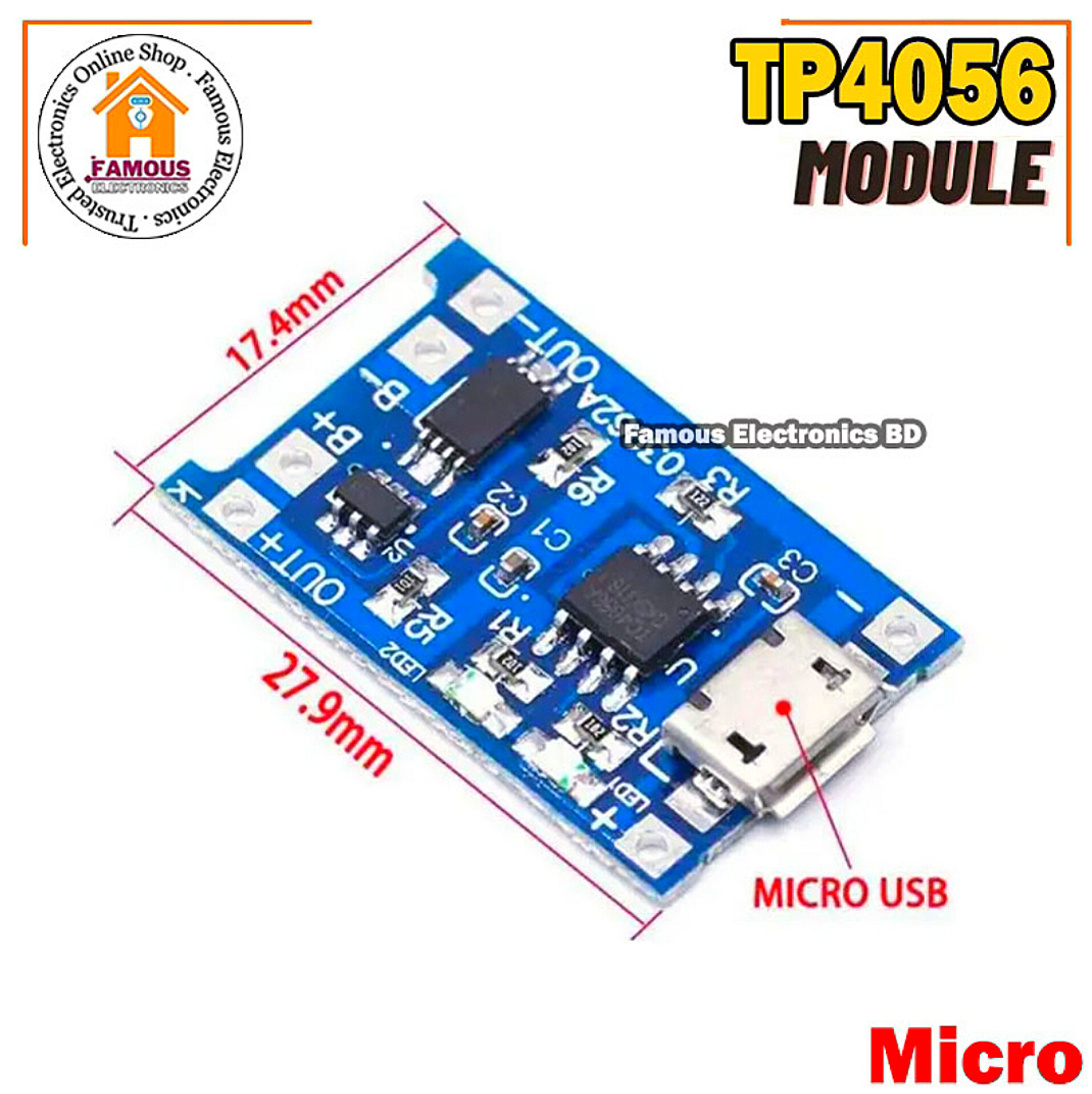 1PCS TP4056 DC 5V 1A Mini Micro USB Interface Lithium Battery Charging Board - DIY Charger Module for Easy Battery Charging_img_0