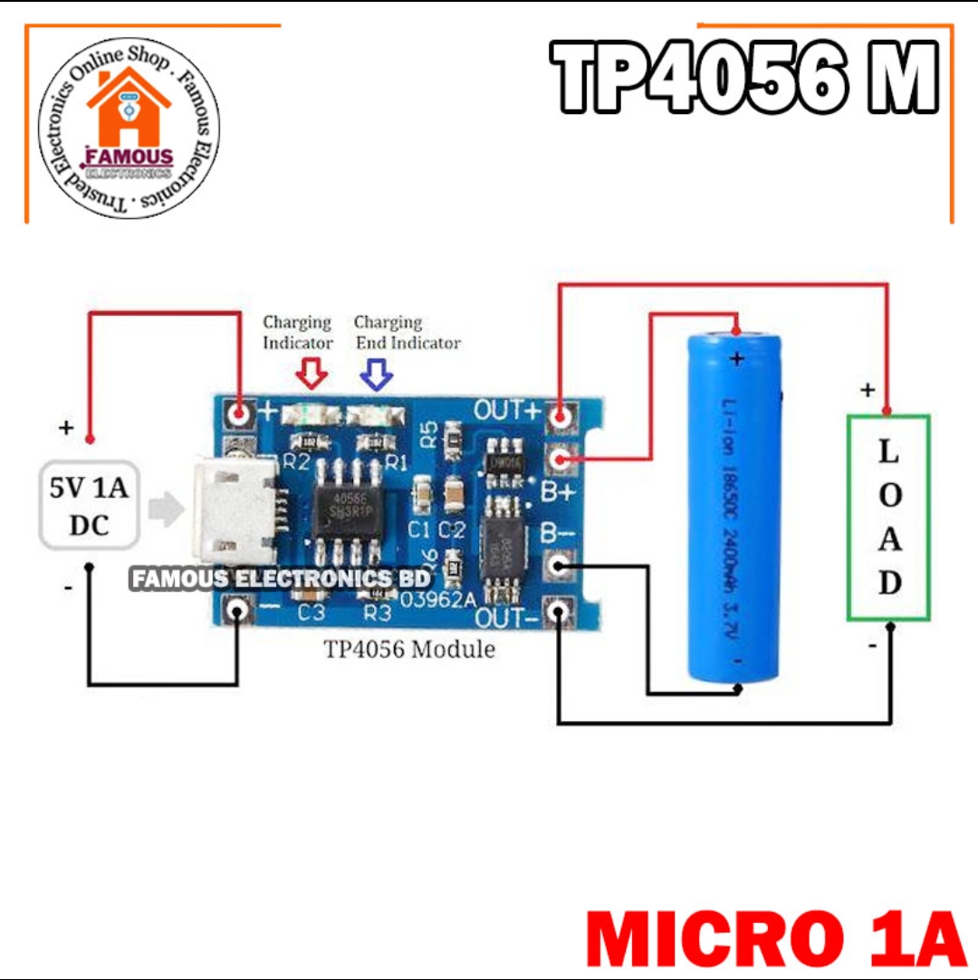 10PCS TP4056 Type-B USB 5V 1A 18650 Lithium Battery Charger Module Charging Board with Dual Protection Functions_img_3