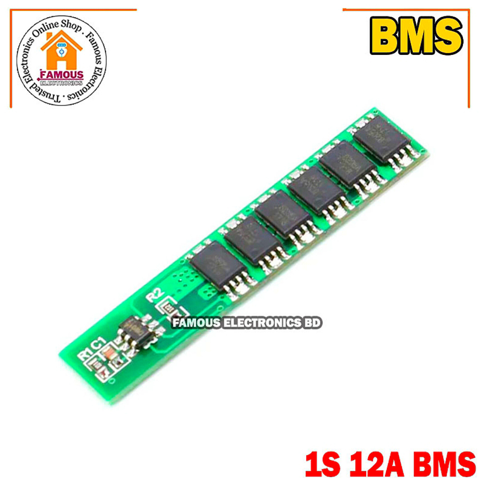 1S 18650 3.7V lithium battery protection board BMS 12A 6MOS_img_2