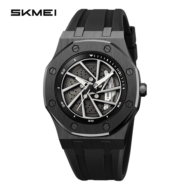 Skmei 2359 Quartz Analog Black Dial Silica Gel Strap Watch for Men