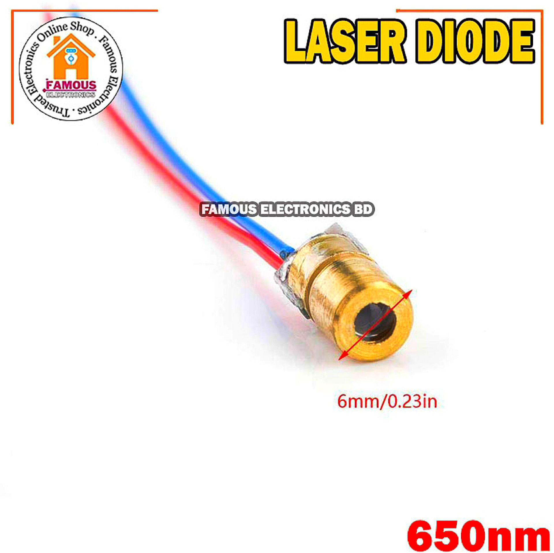 650nm 6mm DC 5V 5mW Laser Dot Diode Module Red Copper Head_img_3