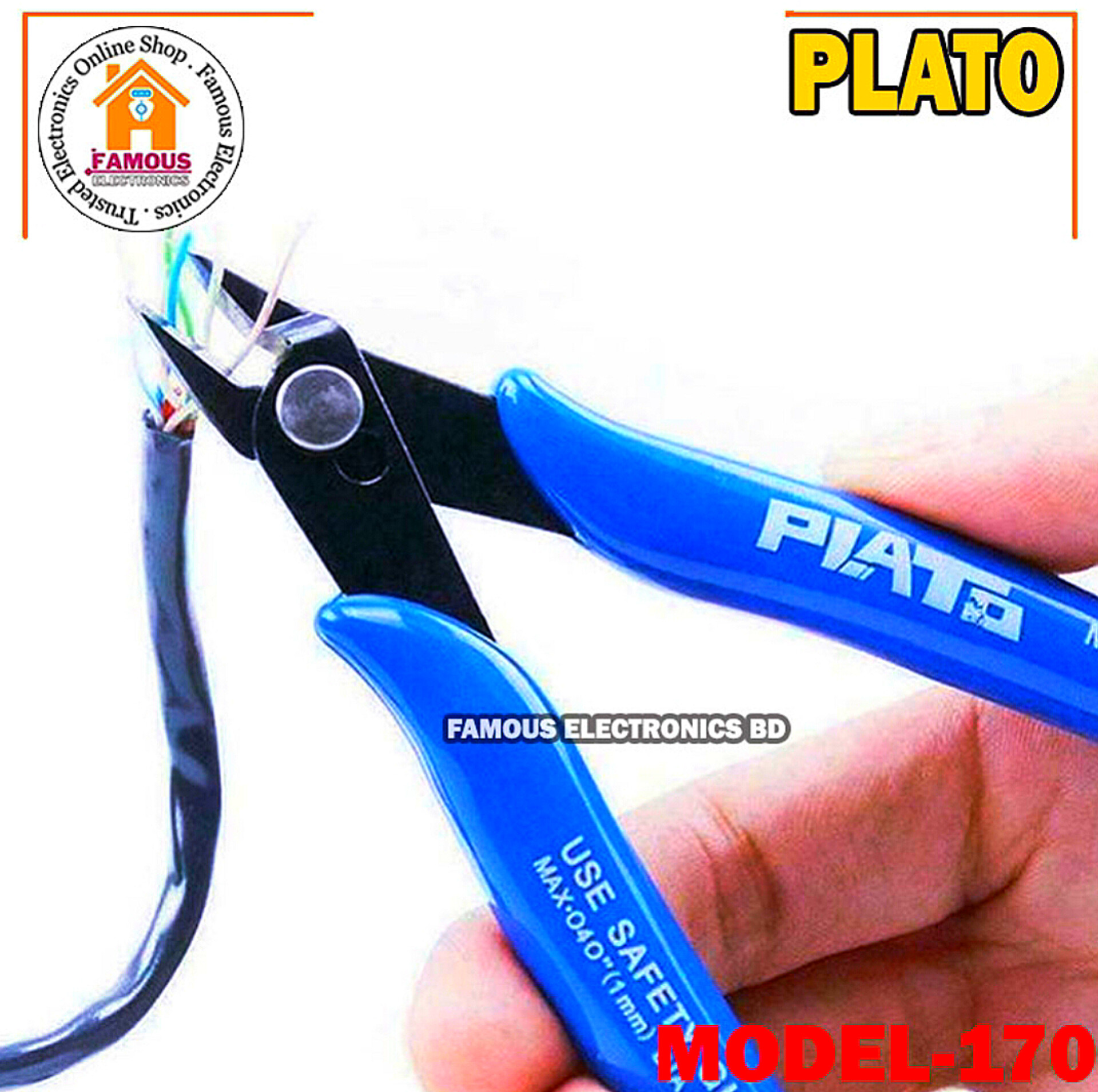 High-Quality Wire Cutter PLATO 170 Wishful Clamp DIY Electronic Diagonal Pliers Side Cutting Nippers - Precision Wire Cutting Tool for Electronics_img_1