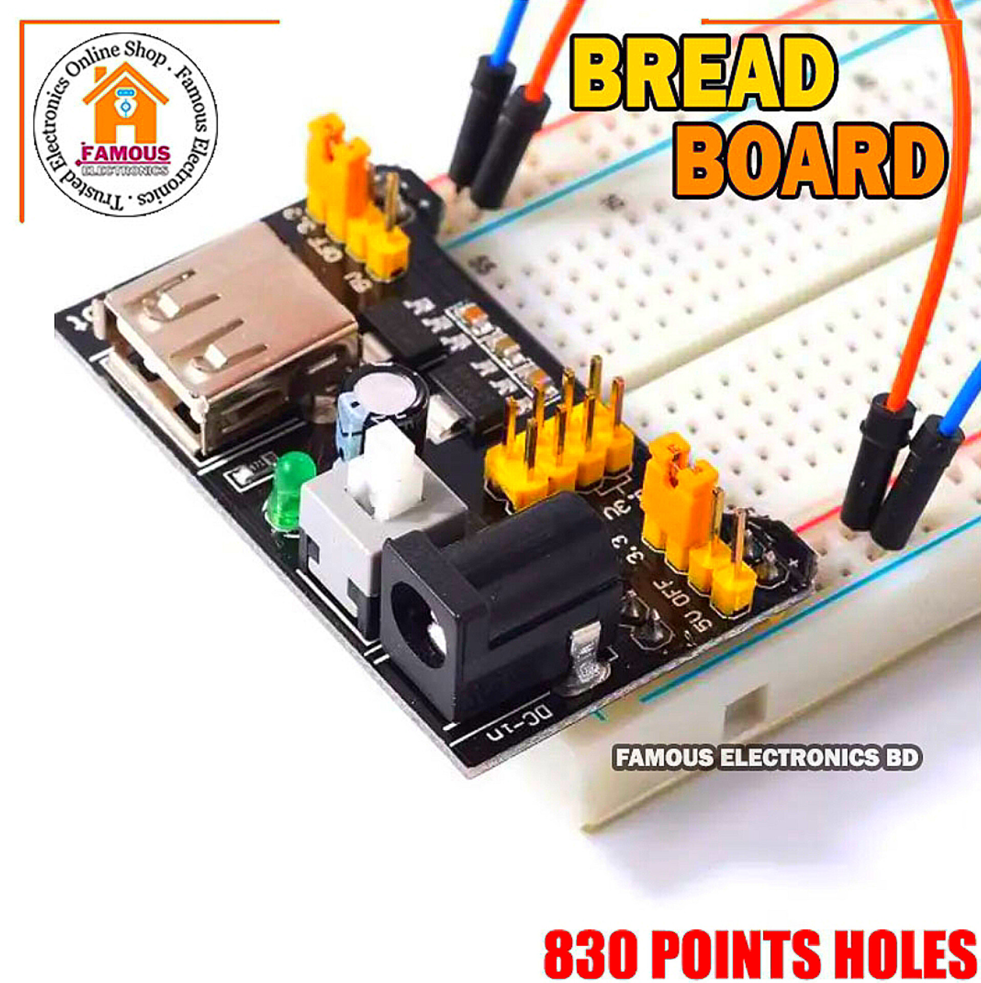MB102 Solderless Breadboard 16.5x5.5cm 830 Point Prototype PCB MB-102 Breadboard Use Project Uno R3 ESP8266 Jumper Wire_img_4