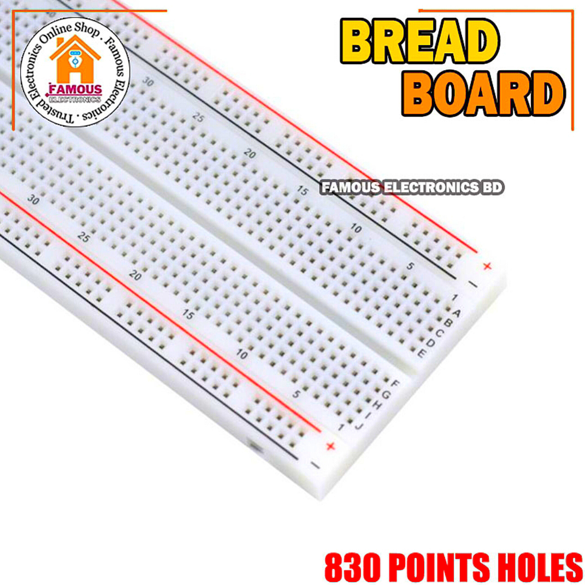 MB102 Solderless Breadboard 16.5x5.5cm 830 Point Prototype PCB MB-102 Breadboard Use Project Uno R3 ESP8266 Jumper Wire_img_6