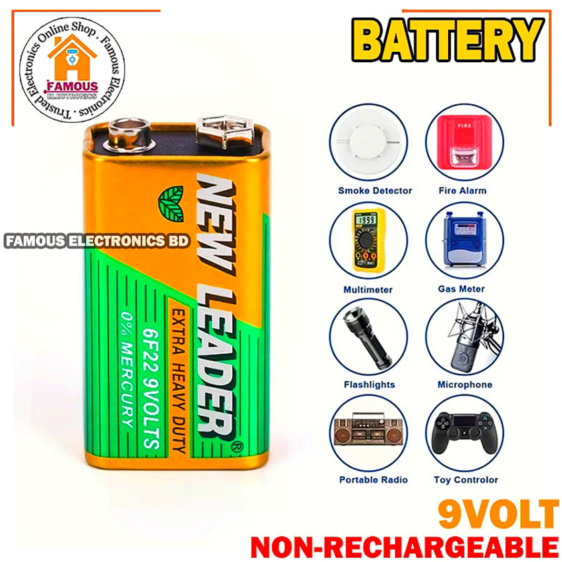 New Leader 6F22 9V Extra Heavy Duty Battery-1PCS_img_0