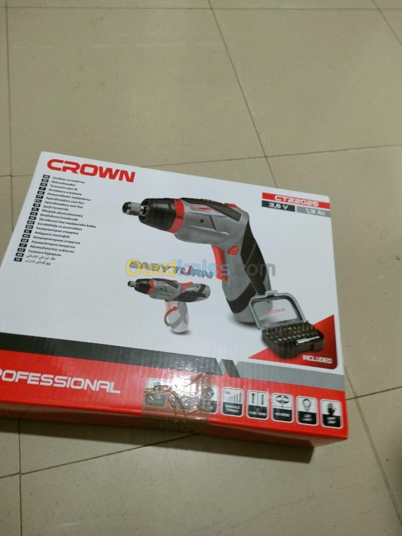 Crown CT22025, 3.6v Cordless Screwdriver with 31pcs bit set, 1.3Ah, Chuck : 6.35mm, Max. Torque: 3N.m, Model: CT22025_img_1