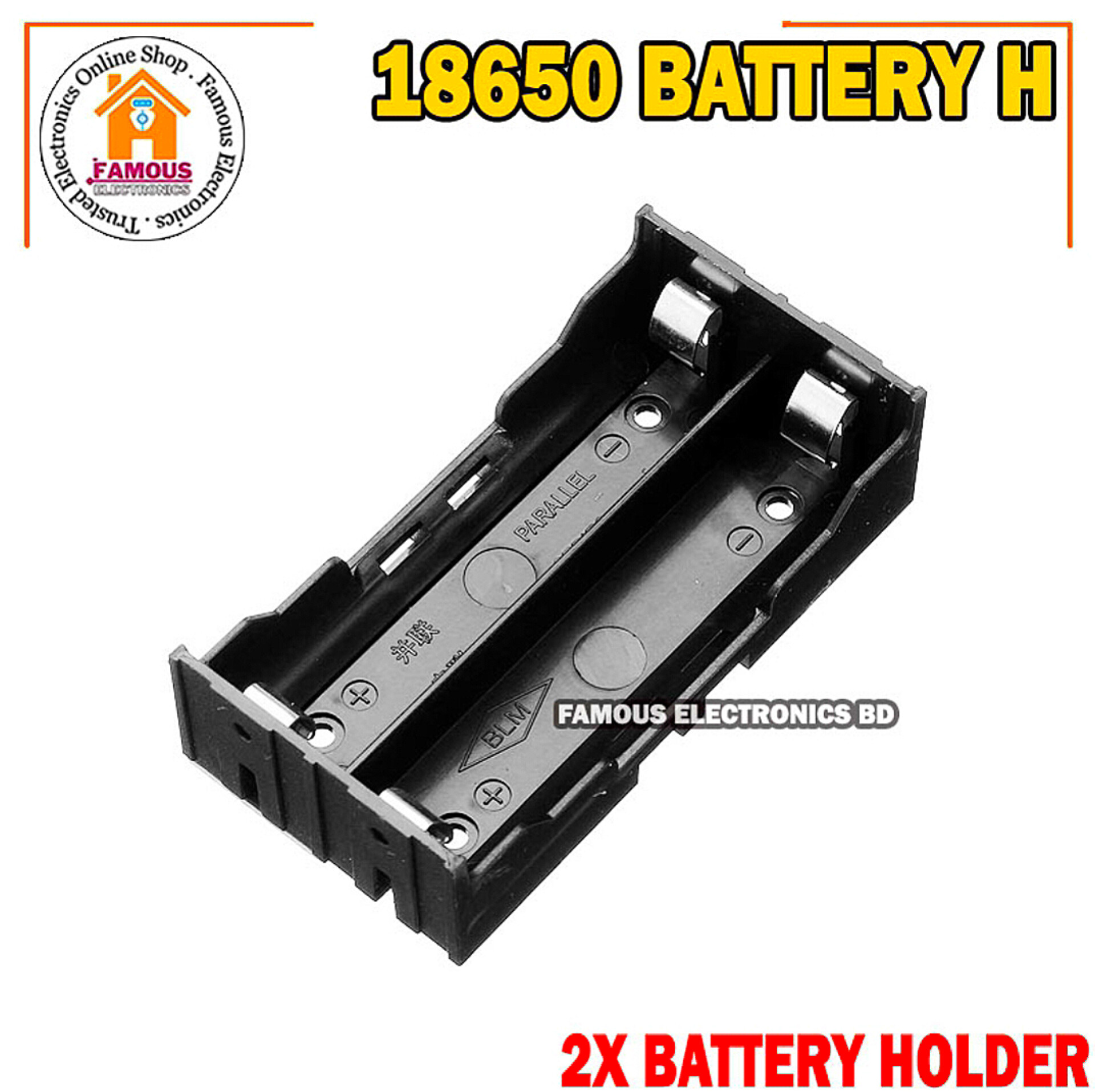 18650 Battery Case Holder Bracket Storage Holder 2X Slot for 2 Cell_img_1
