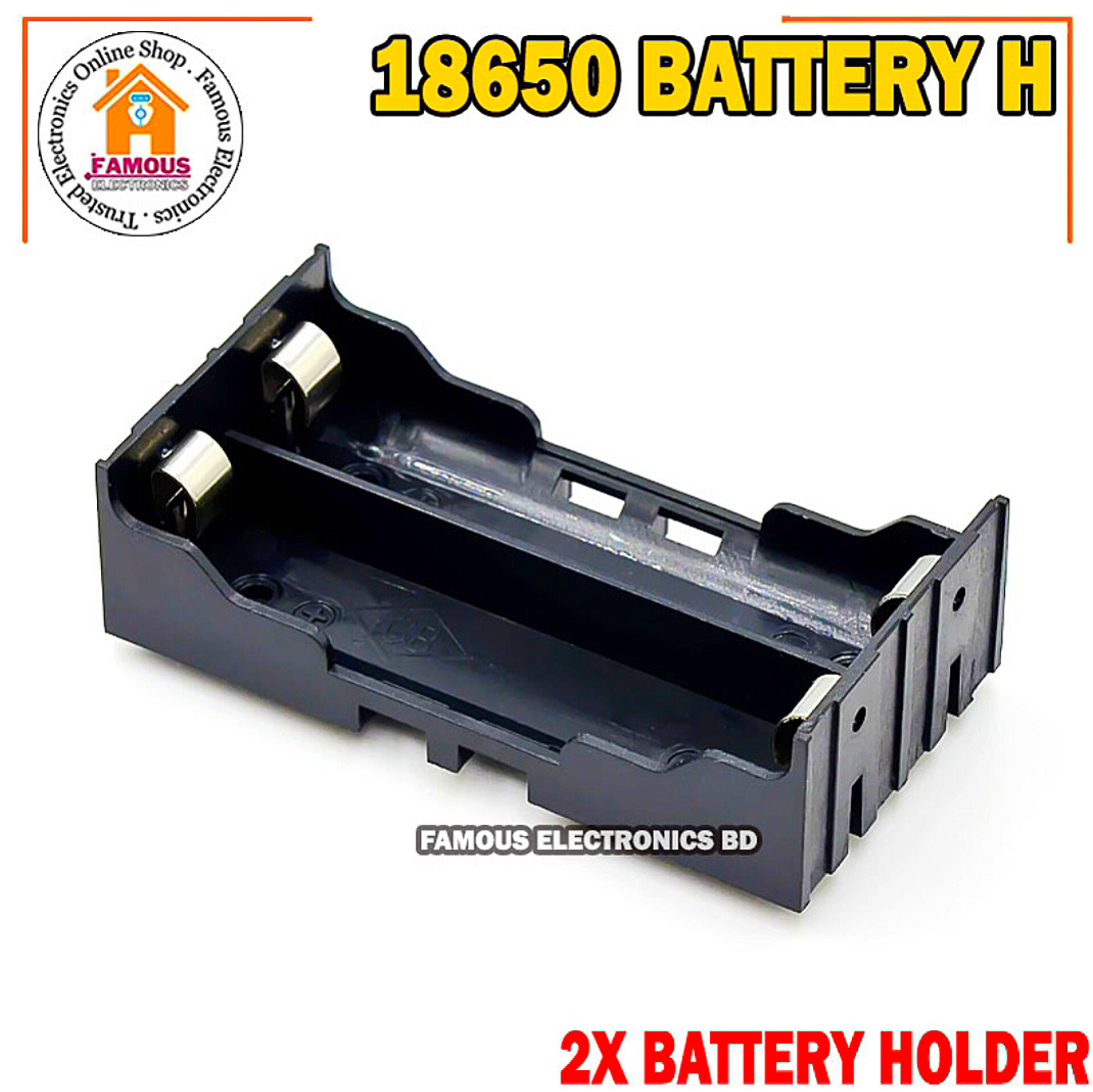18650 Battery Case Holder Bracket Storage Holder 2X Slot for 2 Cell