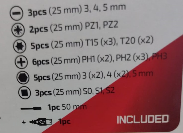 CROWN CT22033, Cordless Screwdrivers with 25pcs Bits Set, 3.6v, 2Ah; Model: CT22033_img_3