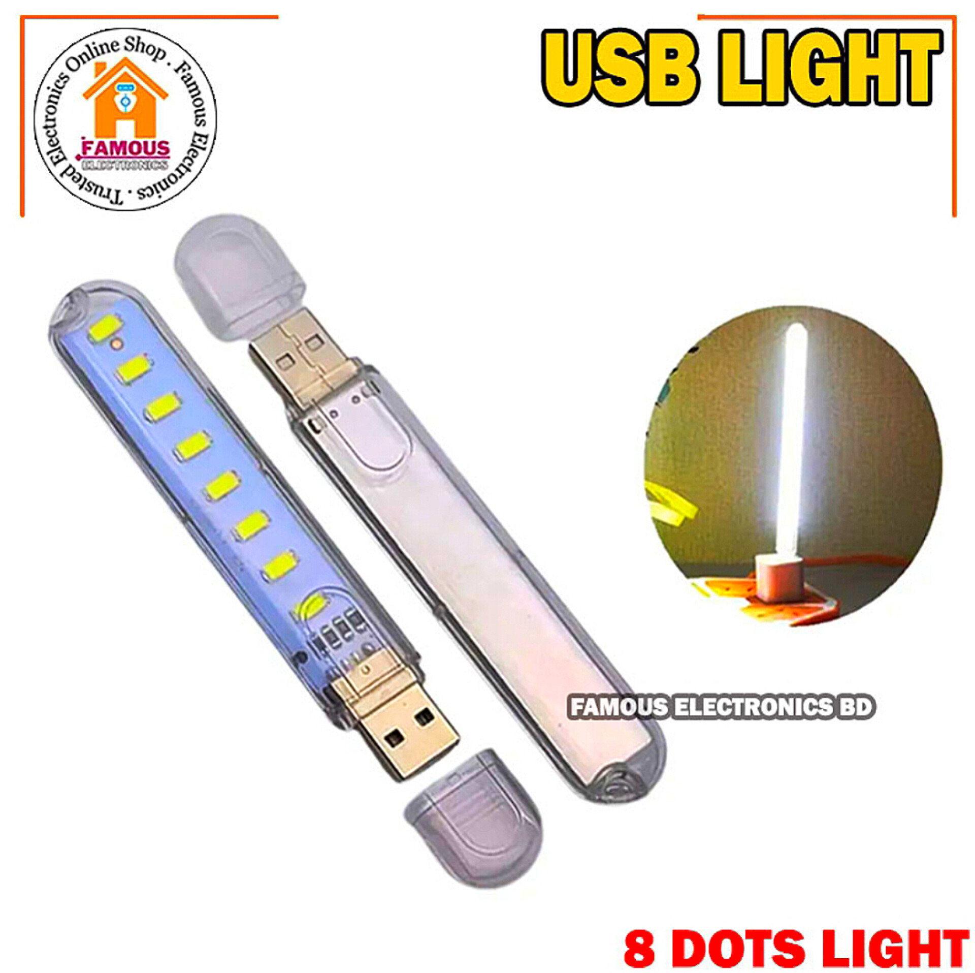 Mini Portable USB LED 5V 8 LED Light SMD Table Desk Lamp Book Flashlight Night Light for Power Bank Laptop Camping_img_5
