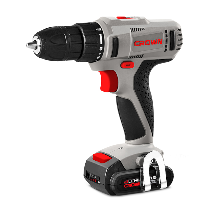 CROWN CT21052LH, Professional Cordless Drill/Screwdriver, 12V, 1.5Ah, 10mm, 25N.m; With 2pcs Battery & Charger; Model: CT21052LH_img_2