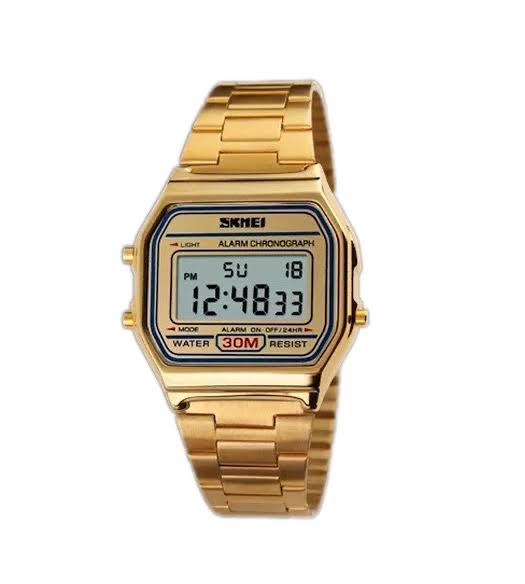 SKMEl 1123 Unisex  Vintage SeriesDigital Stainless Steel Watch_img_1