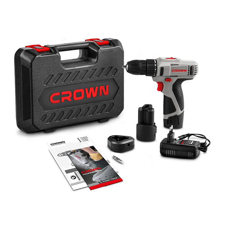 CROWN CT21053 Professional Cordless Drill/Screwdriver with 2pcs Battery & Charger, 12V, 1.5Ah, 10mm, 25N.m; Model: CT21053LH-1.5 BMC_img_1