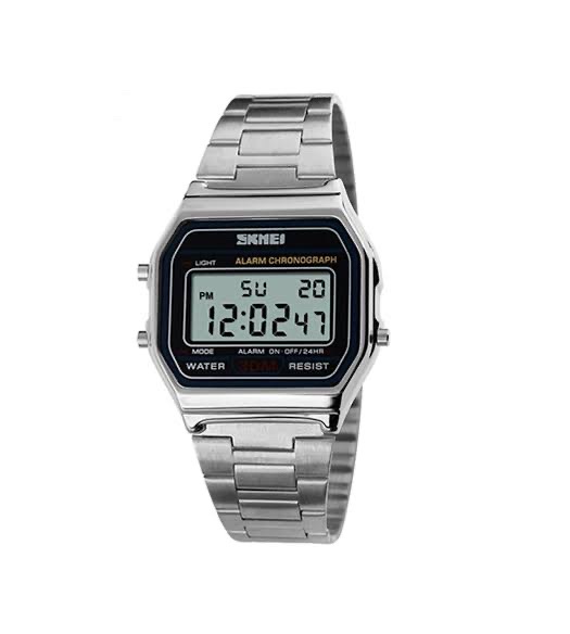 SKMEl 1123 Unisex  Vintage SeriesDigital Stainless Steel Watch_img_3