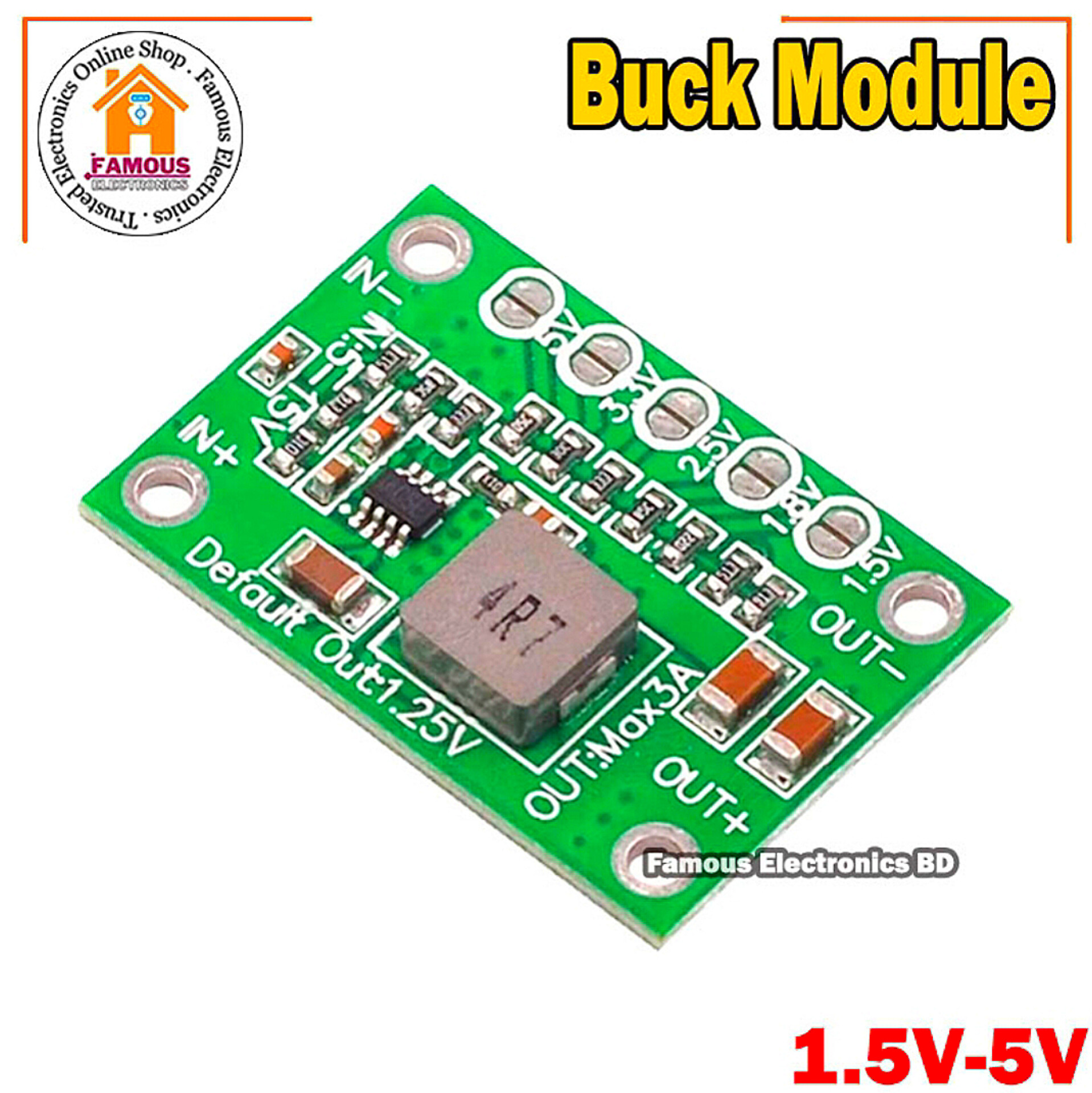 Step-Down Power Module 5V-16V to 1.5V 1.8V 2.5V 3.3V 5V Buck Voltage Converter 3A - Step-Down Module 5V-16V to Adjustable Voltages 3A_img_1