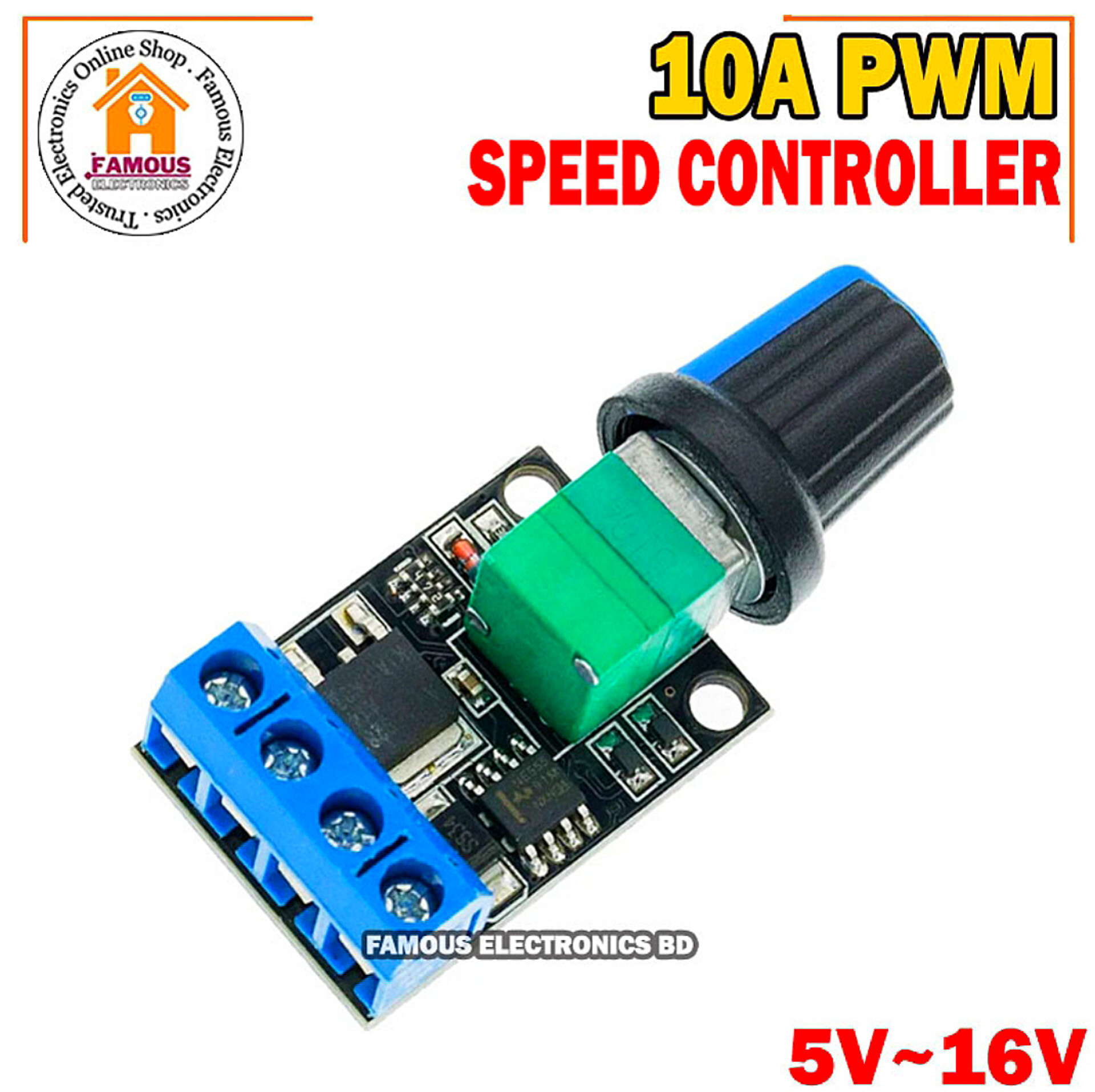 5V 9V 12V 16V 10A PWM DC Motor Speed Controller LED Dimmer Dimming Module Adjustable Speed Regulator Control Switch_img_2