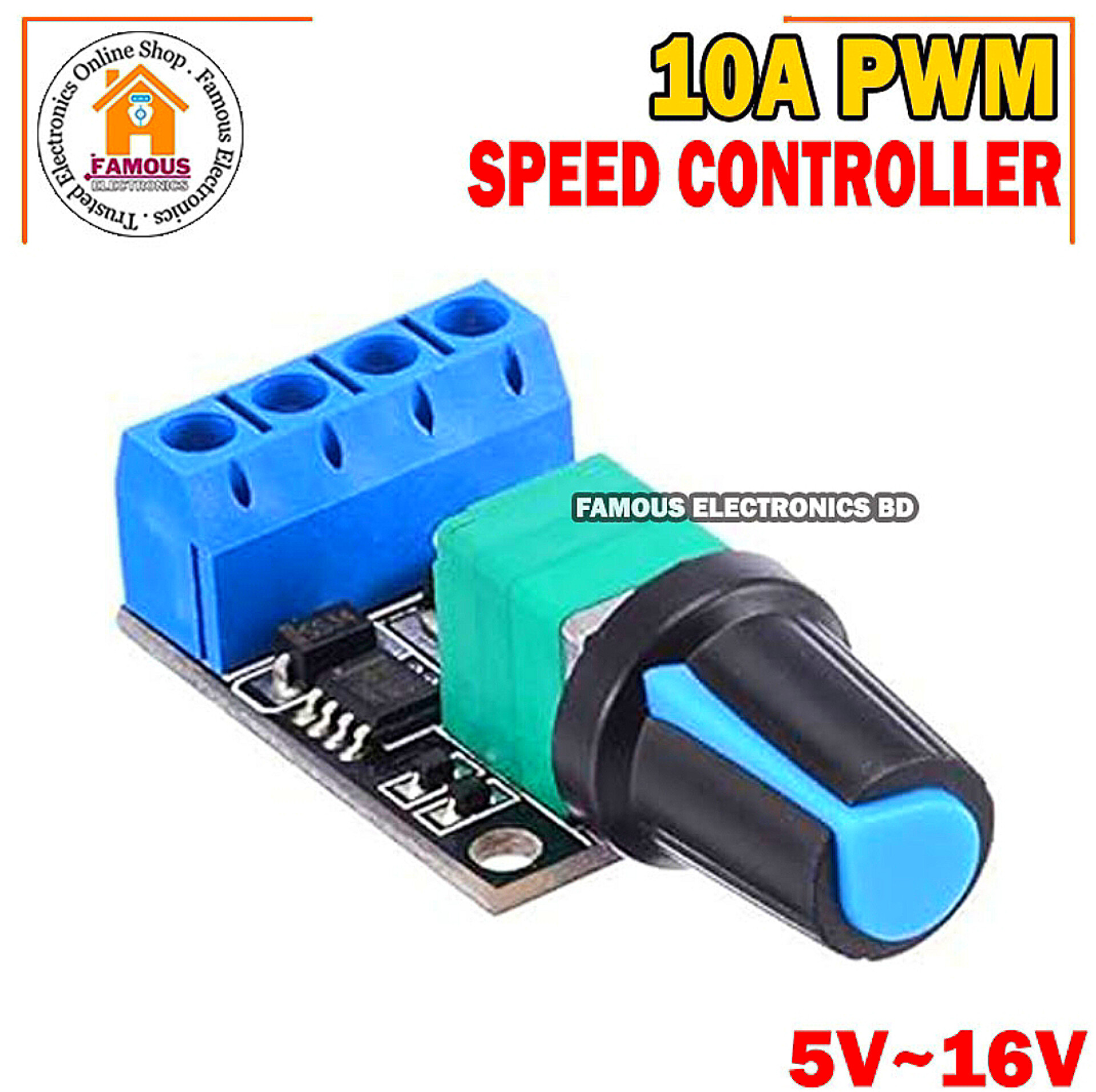 5V 9V 12V 16V 10A PWM DC Motor Speed Controller LED Dimmer Dimming Module Adjustable Speed Regulator Control Switch_img_1
