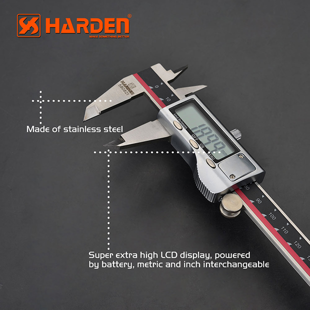 HARDEN 6" Professional Steel Digital Caliper, 150mm, Digital Display Vernier Caliper Measuring Tools; 580821_img_3