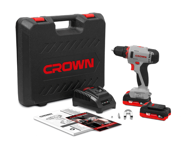 CROWN CT21082H-2 , 16V Professional Cordless Drill/Screwdriver, 2.0Ah, 10mm; CT21082H-2 BMC