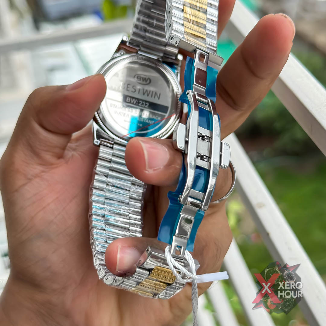 Bestwin BW232 || Formal Watch || Dual Tone Green Dial_img_3