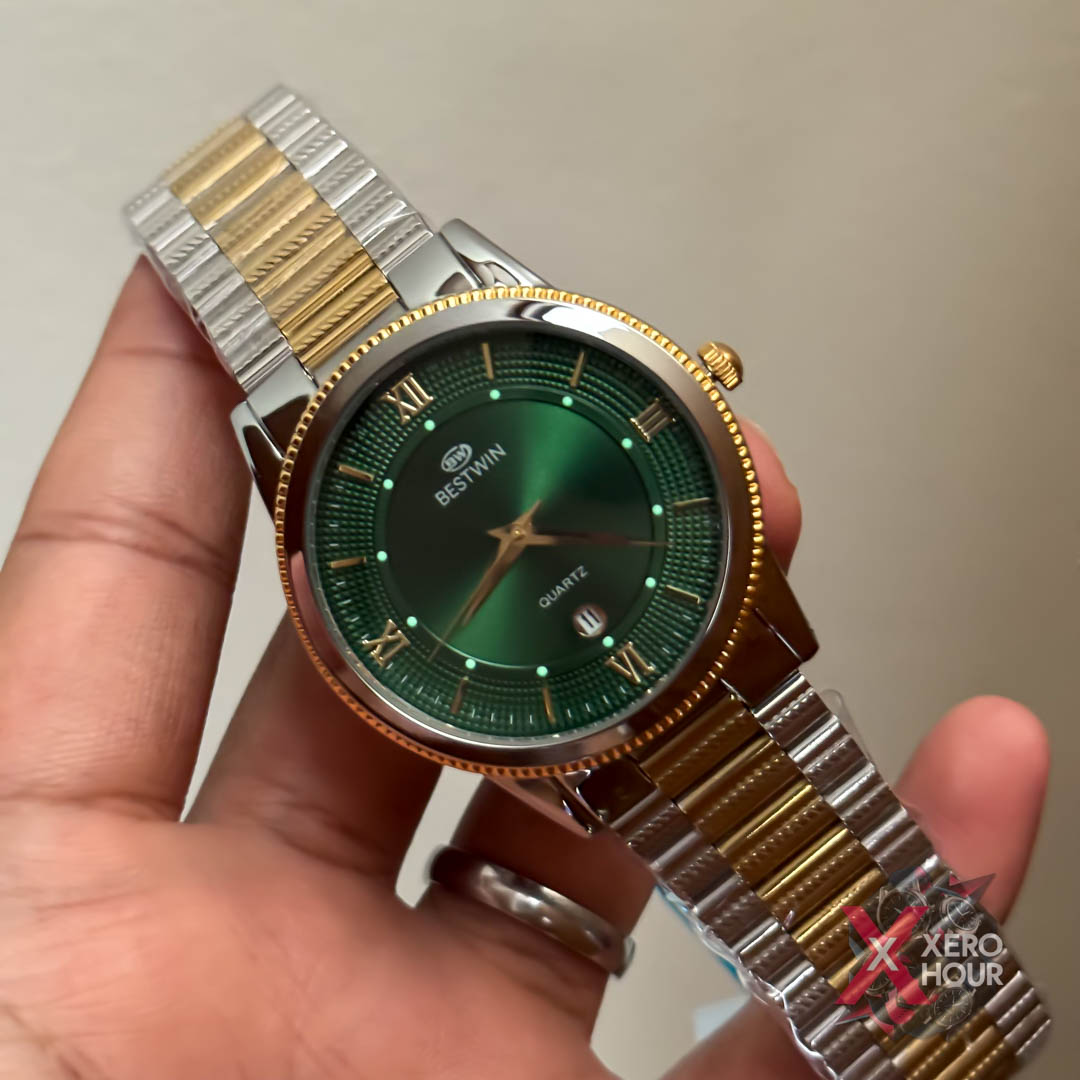 Bestwin BW232 || Formal Watch || Dual Tone Green Dial_img_5
