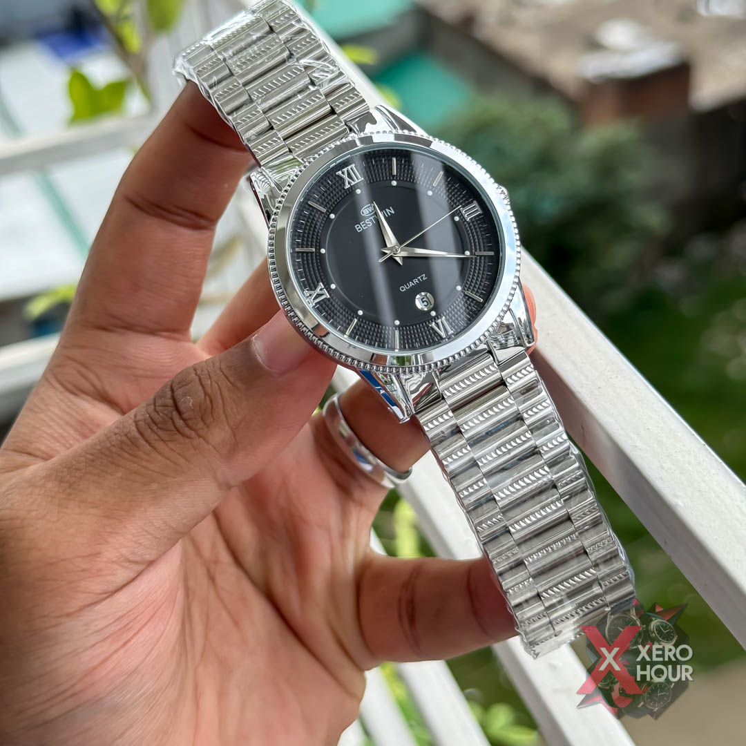 Bestwin BW232 || Formal Watch || Single Tone Black dial_img_1