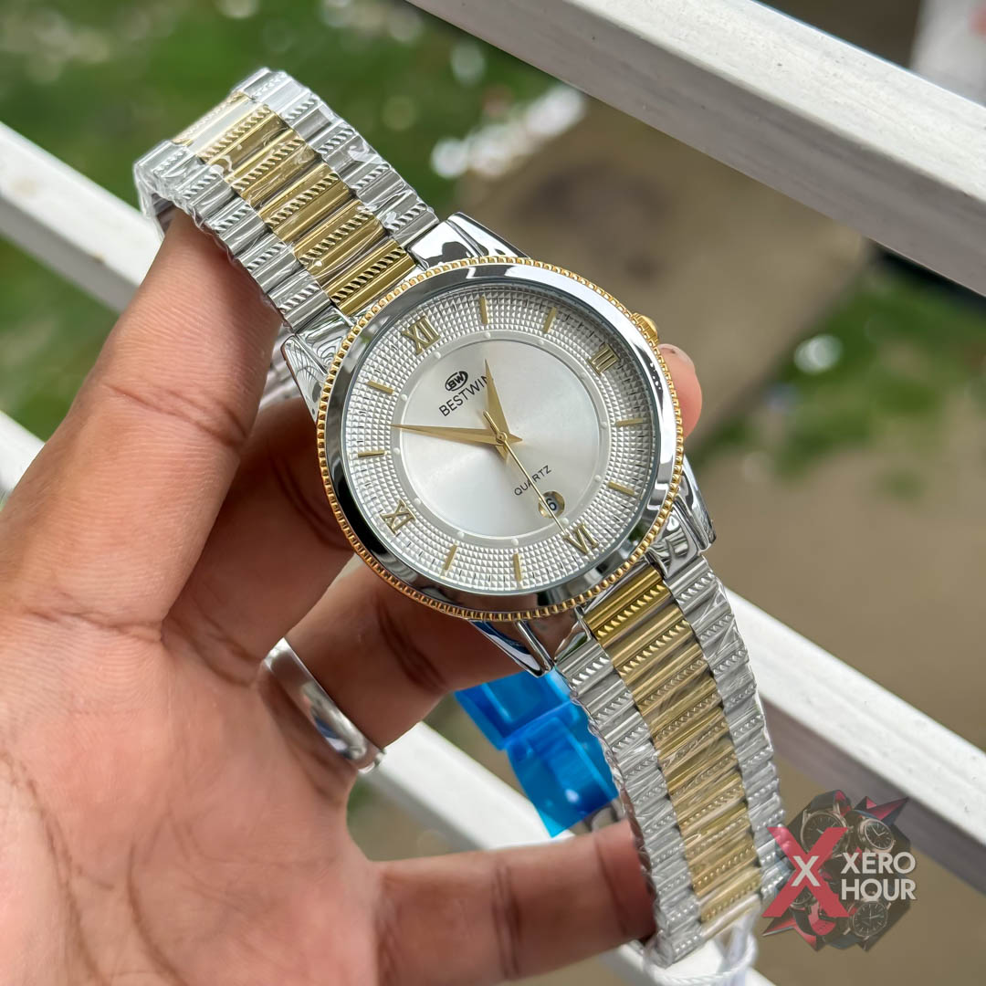 Bestwin BW232 || Formal Watch || Dual Tone White Dial_img_1