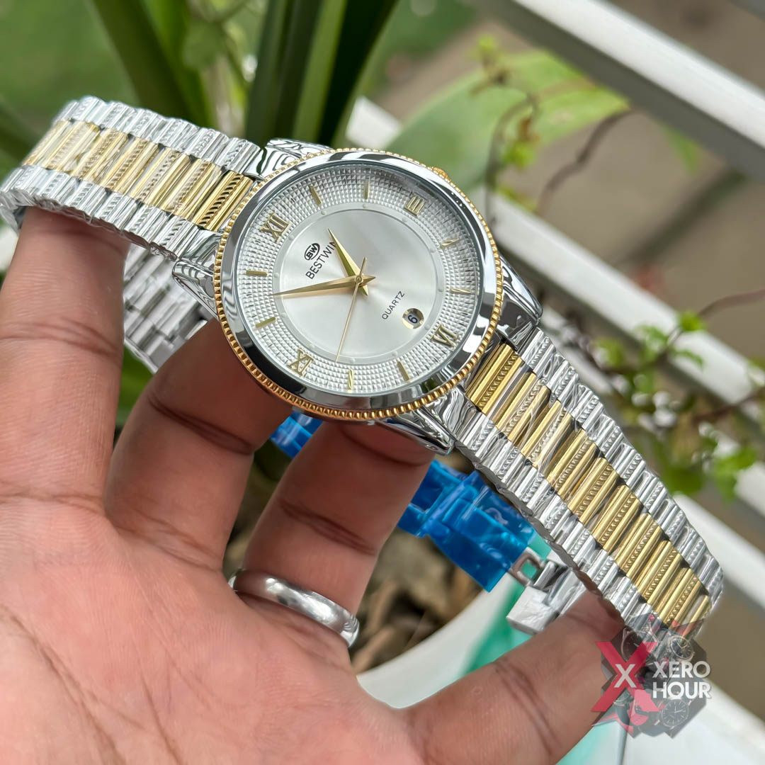Bestwin BW232 || Formal Watch || Dual Tone White Dial_img_3