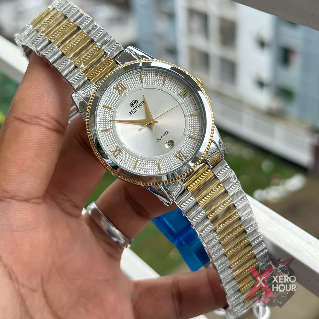 Bestwin BW232 || Formal Watch || Dual Tone White Dial