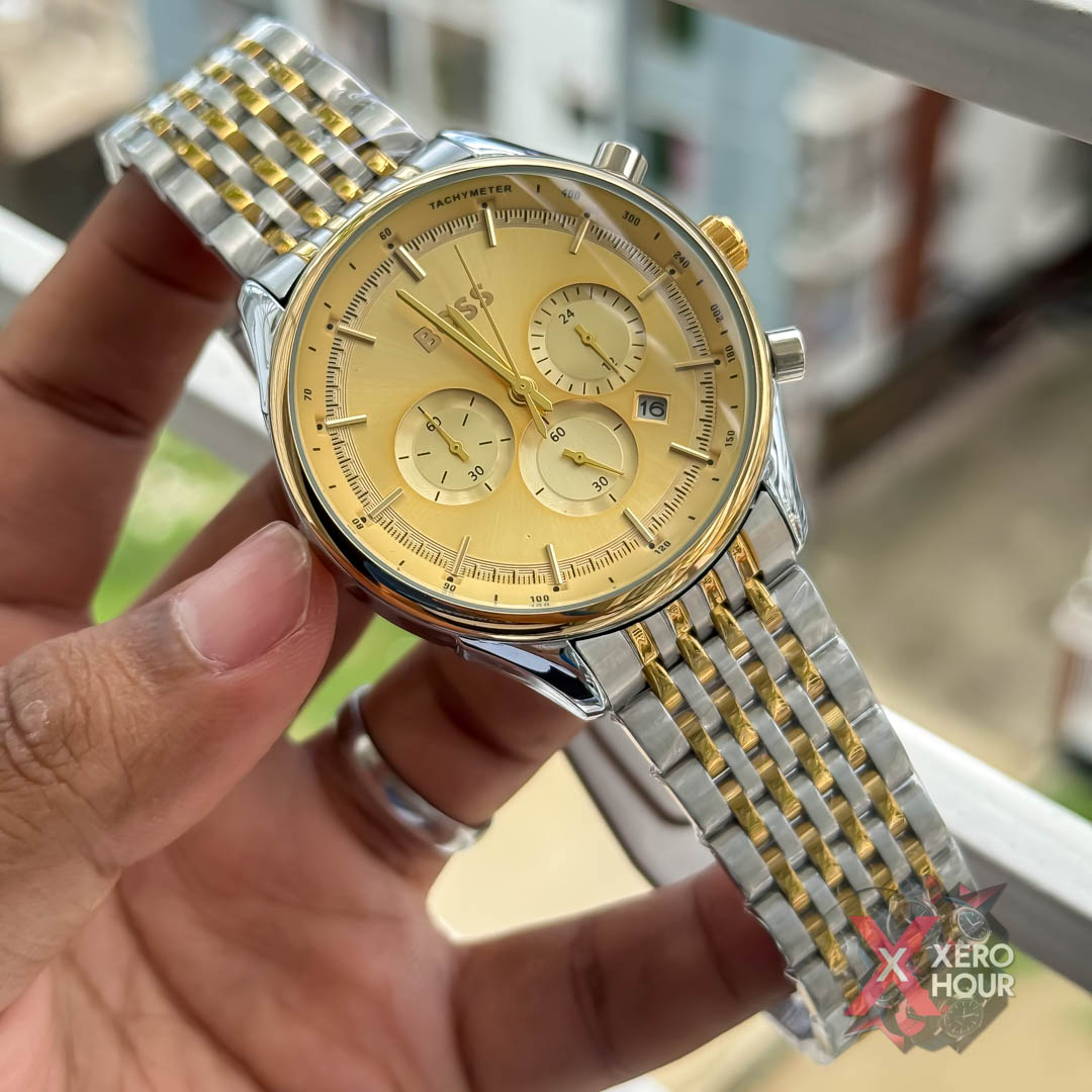 Hugo Boss Chronograph | Dual Tone Sunflower Gold Tone with watch dial