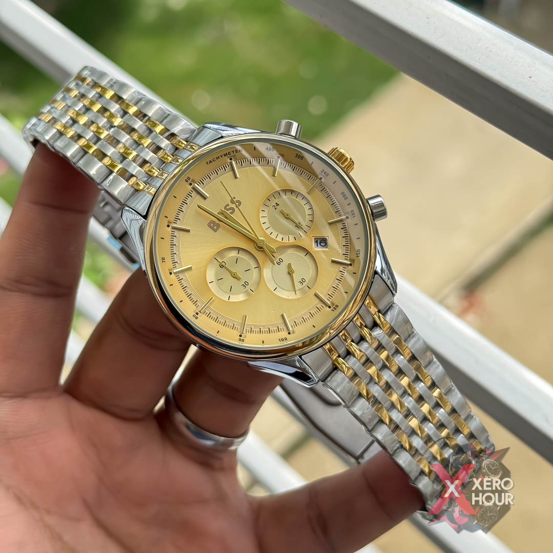 Hugo Boss Chronograph | Dual Tone Sunflower Gold Tone with watch dial_img_3