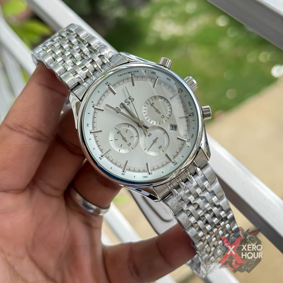 Hugo Boss Chronograph |Single Tone White Dial