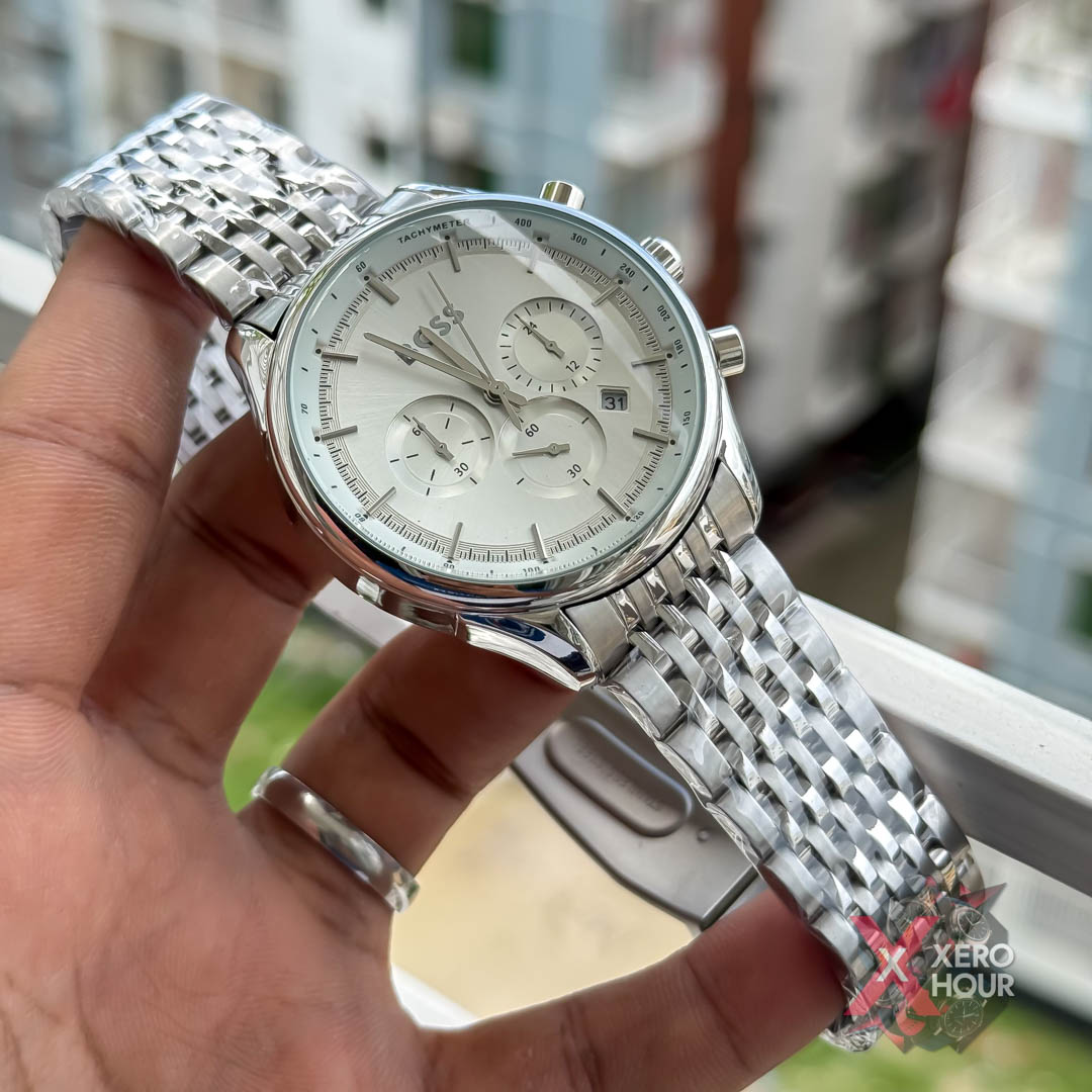 Hugo Boss Chronograph |Single Tone White Dial_img_1