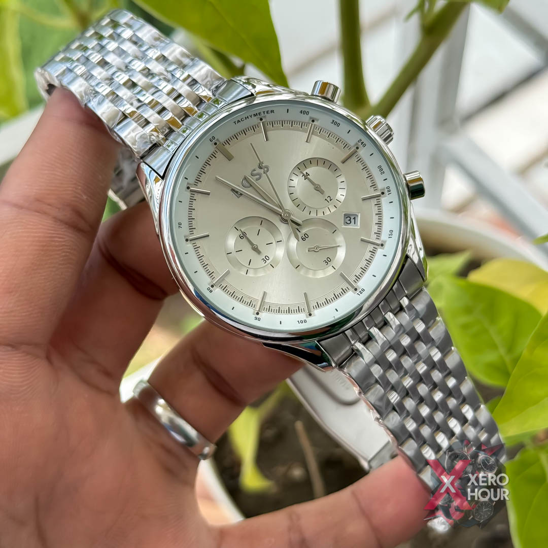 Hugo Boss Chronograph |Single Tone White Dial_img_2