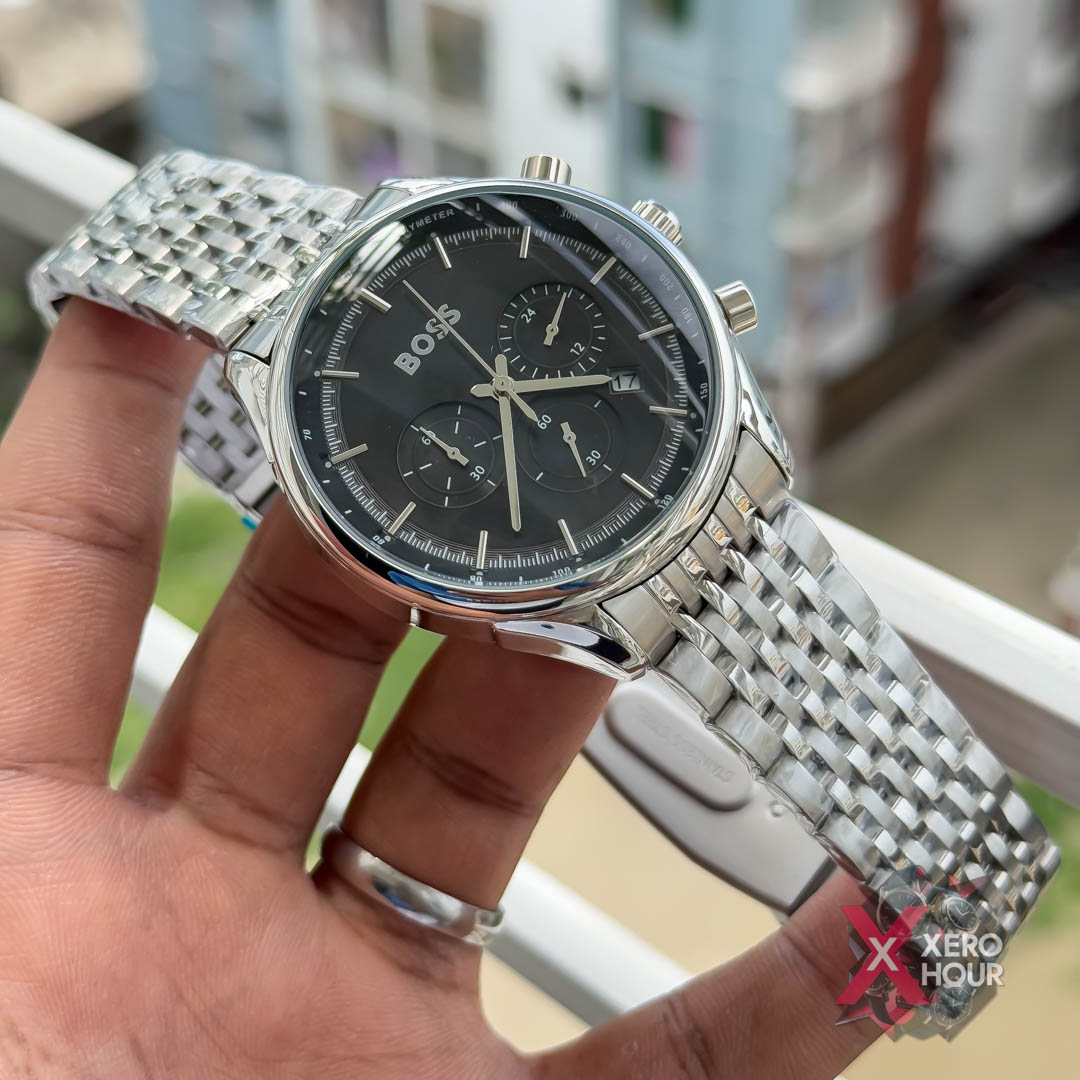 Hugo Boss Chronograph |Single Tone Black Dial_img_1