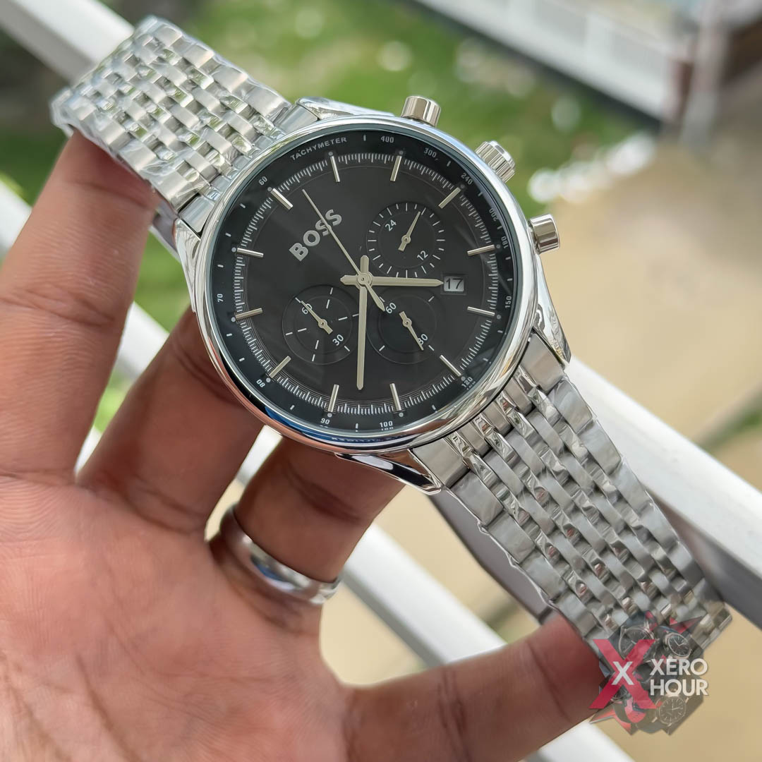 Hugo Boss Chronograph |Single Tone Black Dial