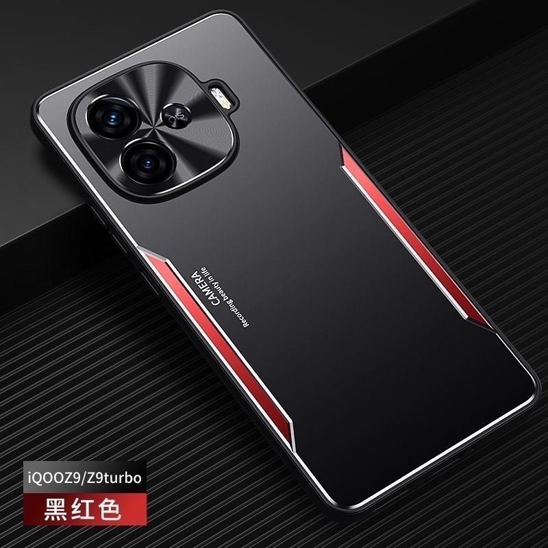 IQOO Z9Turbo metal lens full cover anti-fall silicone frosted hard shell protective cover_img_1