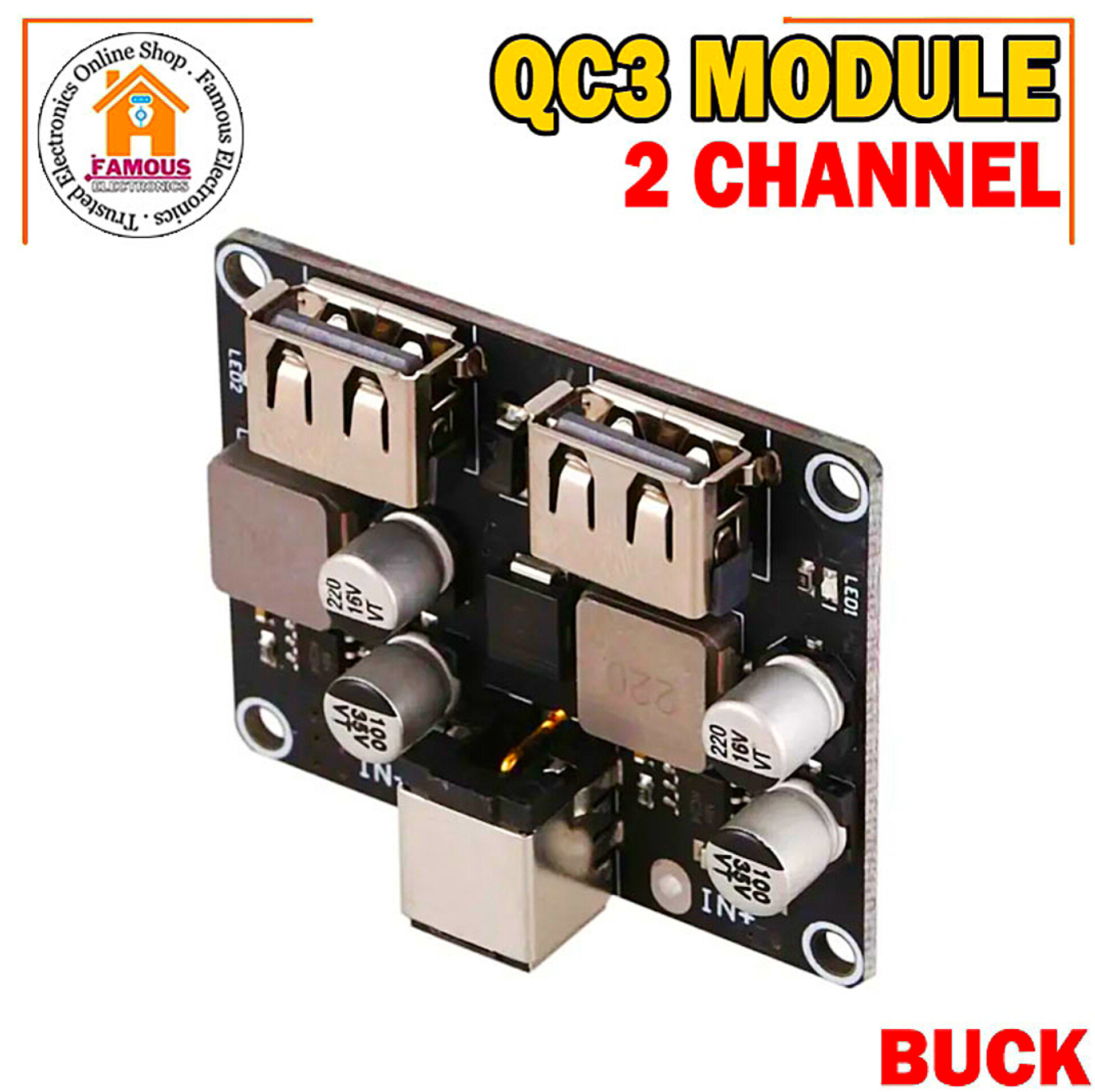 USB 2Channel QC3.0 QC2.0 DC-DC Buck Converter Charging Step Down Module 6-32V 9V 12V 24V to Fast Quick Charger Circuit Board 5V,_img_6