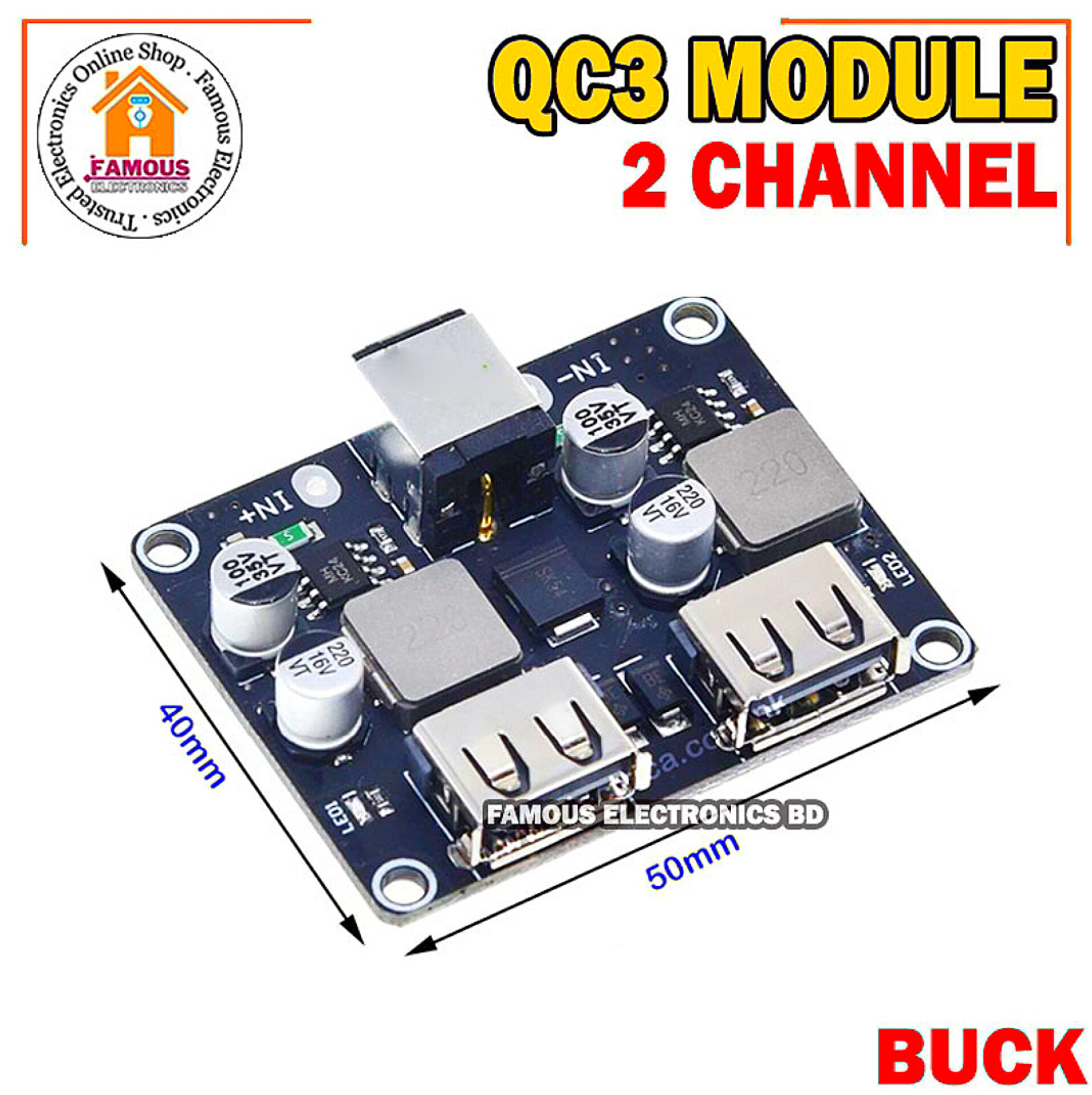 USB 2Channel QC3.0 QC2.0 DC-DC Buck Converter Charging Step Down Module 6-32V 9V 12V 24V to Fast Quick Charger Circuit Board 5V,_img_5