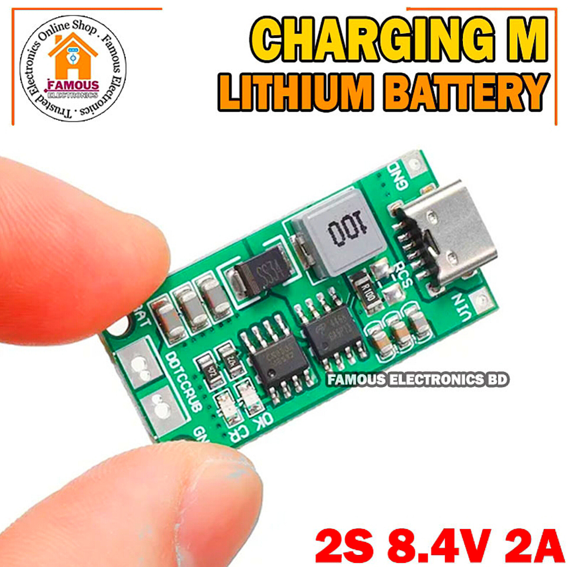 Multi-Cell 2S 2A Type-C To 8.4V Step-Up Boost Lipo- Polymer Li-Ion Charger 7.4V 18650 Lithium Battery_img_7
