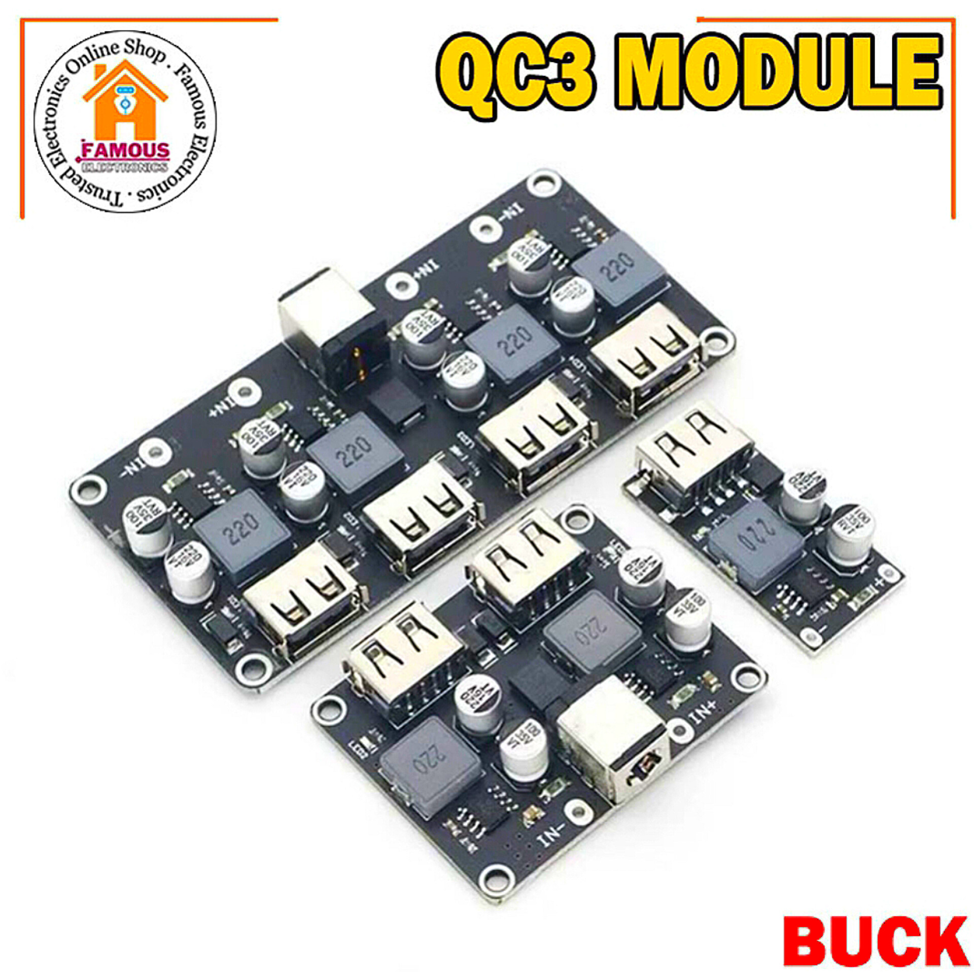 USB 4Channel QC3.0 QC2.0 DC-DC Buck Converter Charging Step Down Module 6-32V 9V 12V 24V to Fast Quick Charger Circuit Board 5V_img_6