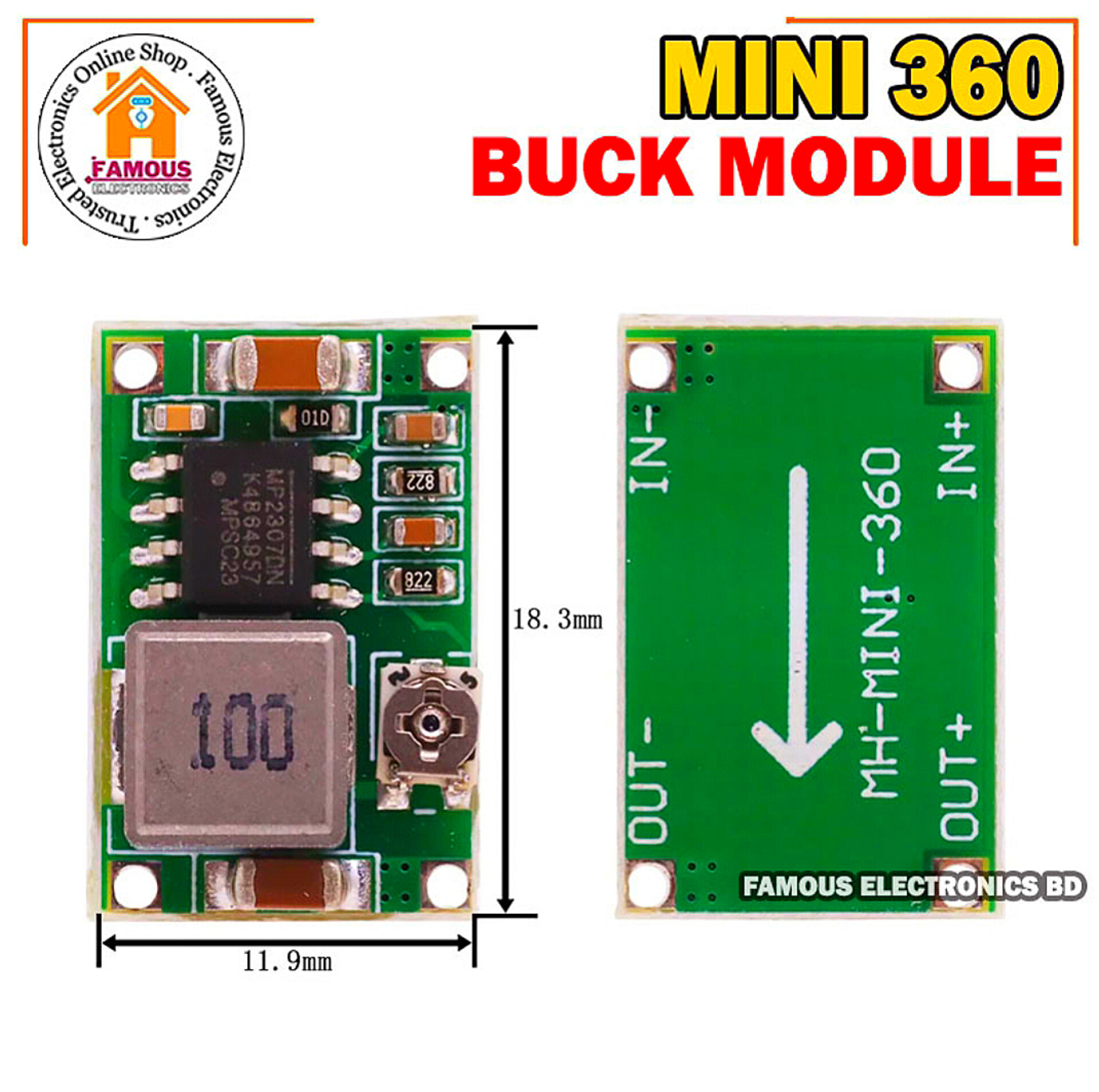 Mini 360 Buck Converter Mini 360 DC DC Step Down Module Adjustable Module 4.75V-23V To 1V-17V 1.8A Power Supply Buck Adapters Module_img_5