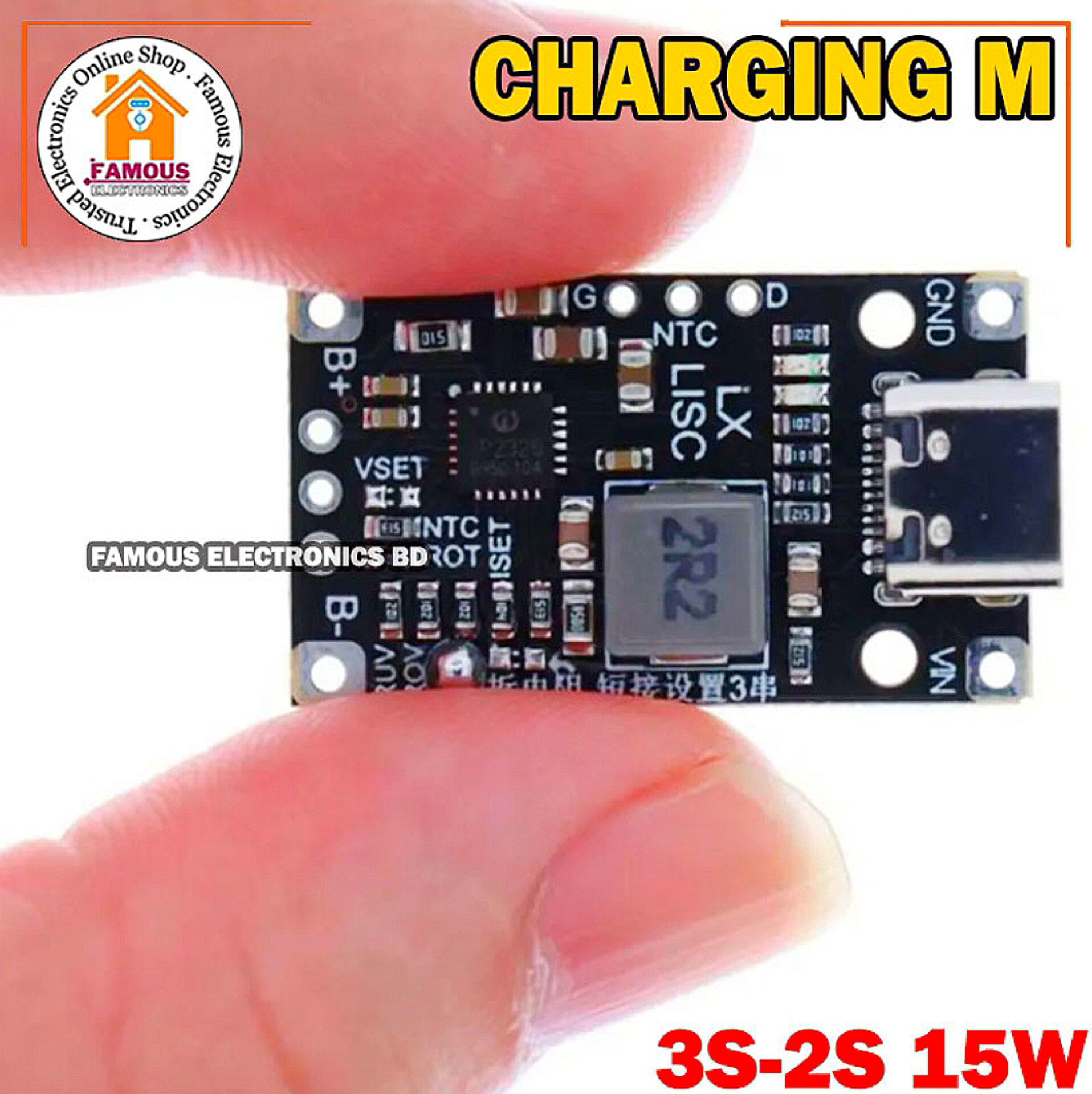 Type-C USB 2S/3S BMS 15W 8.4V 12.6V 1.5A Lithium Battery Charging Boost Module With Balanced Support Fast Charge With Indicator_img_1
