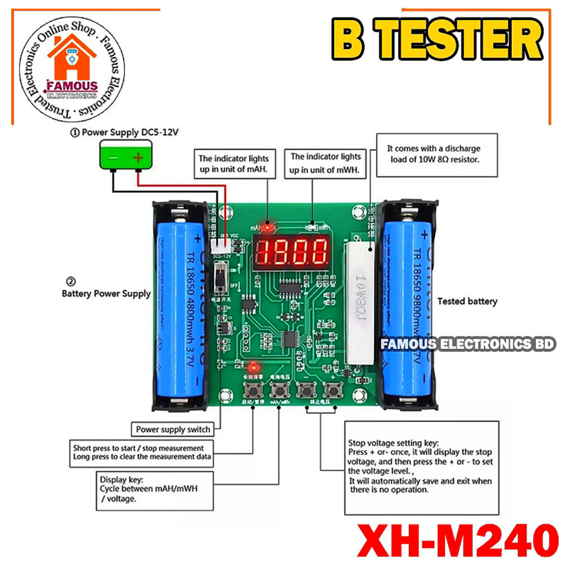 XH-M240 18650 Lithium Battery Capacity Tester Module_img_7