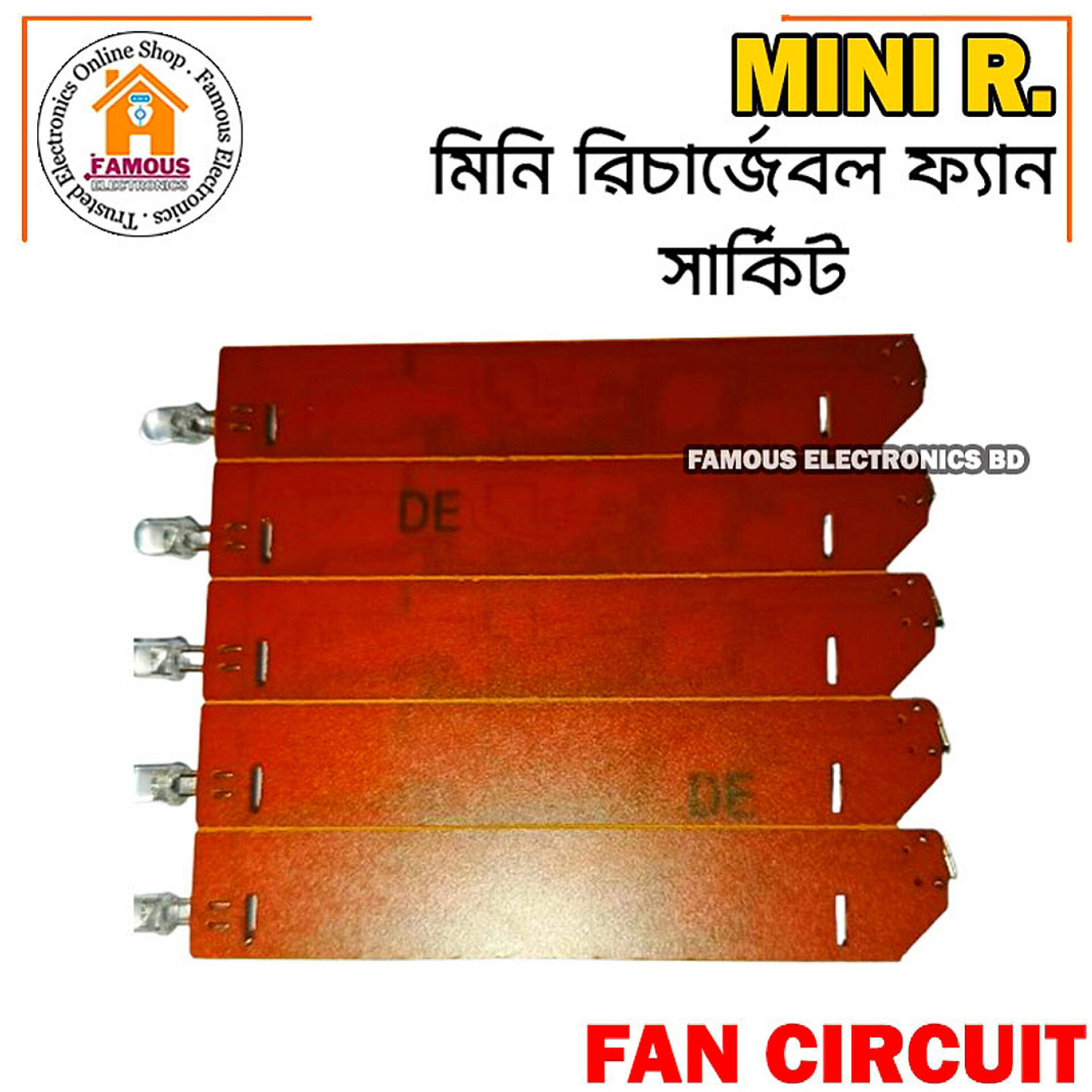 Mini Rechargeable 3.7/4.2/5 Volt Fan Circuit 3 Step Fan Speed Control with LED indicator Replacement Parts for mini Rechargeable Fan 3.7/4.2/5 Volt Whit LED Torch (Normal)_img_4