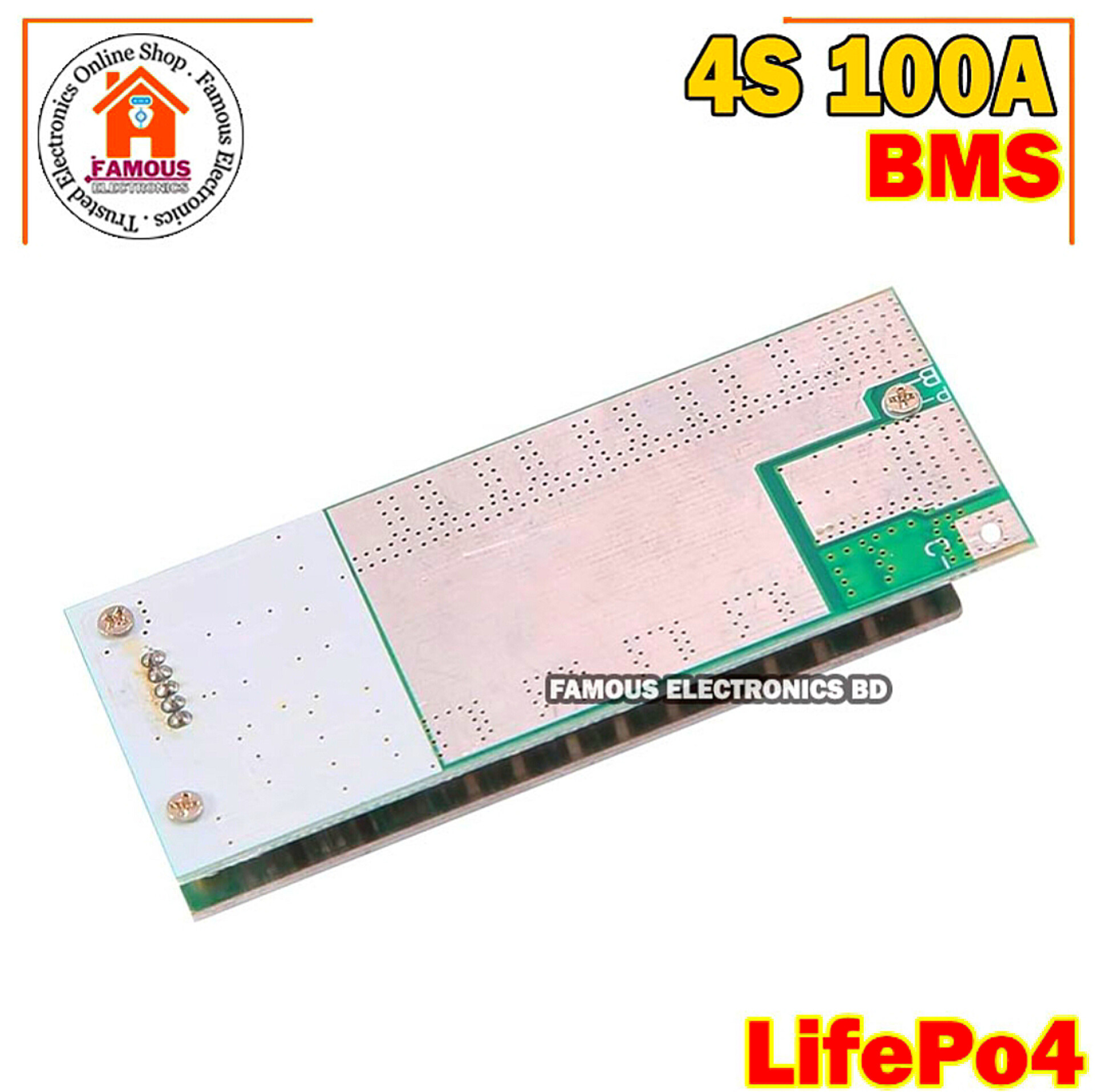 Lifepo4 Bms 4s 12V 100A Protection Circuit Board With Balanced_img_2