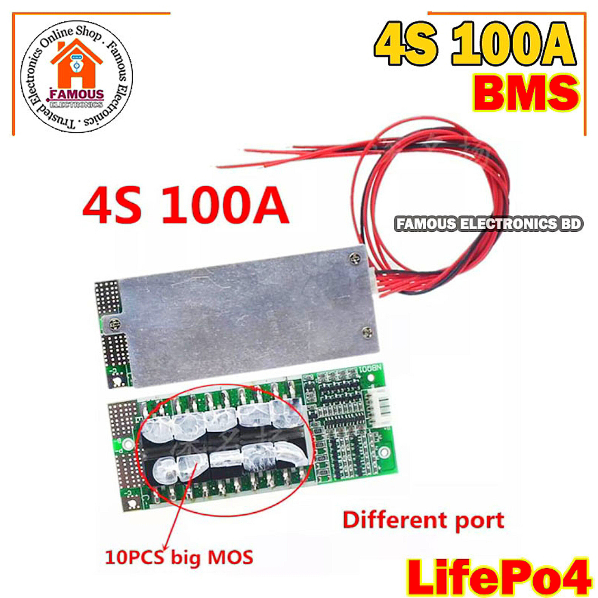 Lifepo4 Bms 4s 12V 100A Protection Circuit Board With Balanced_img_4