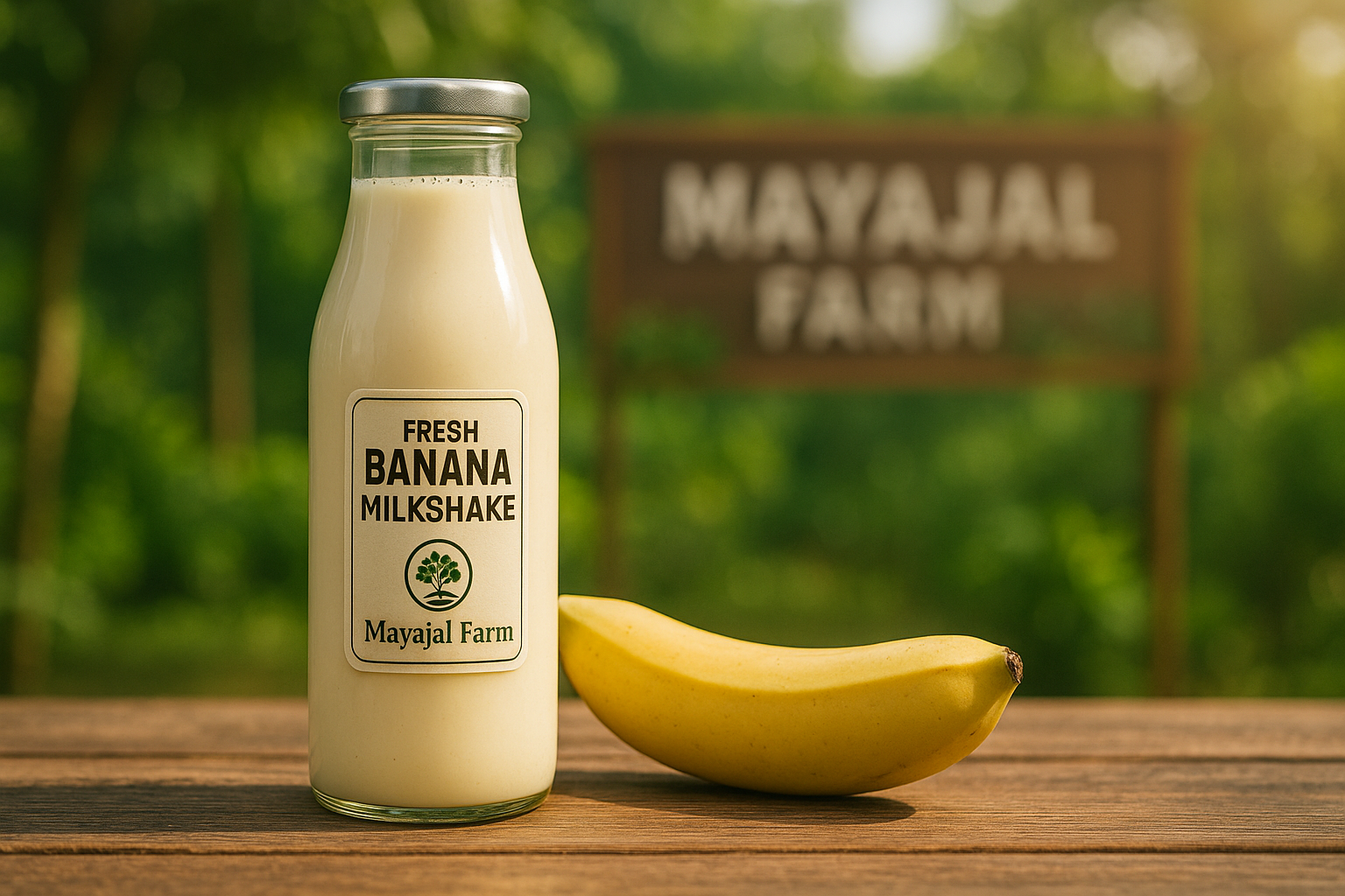 Fresh banana milkshake. Letter._img_1