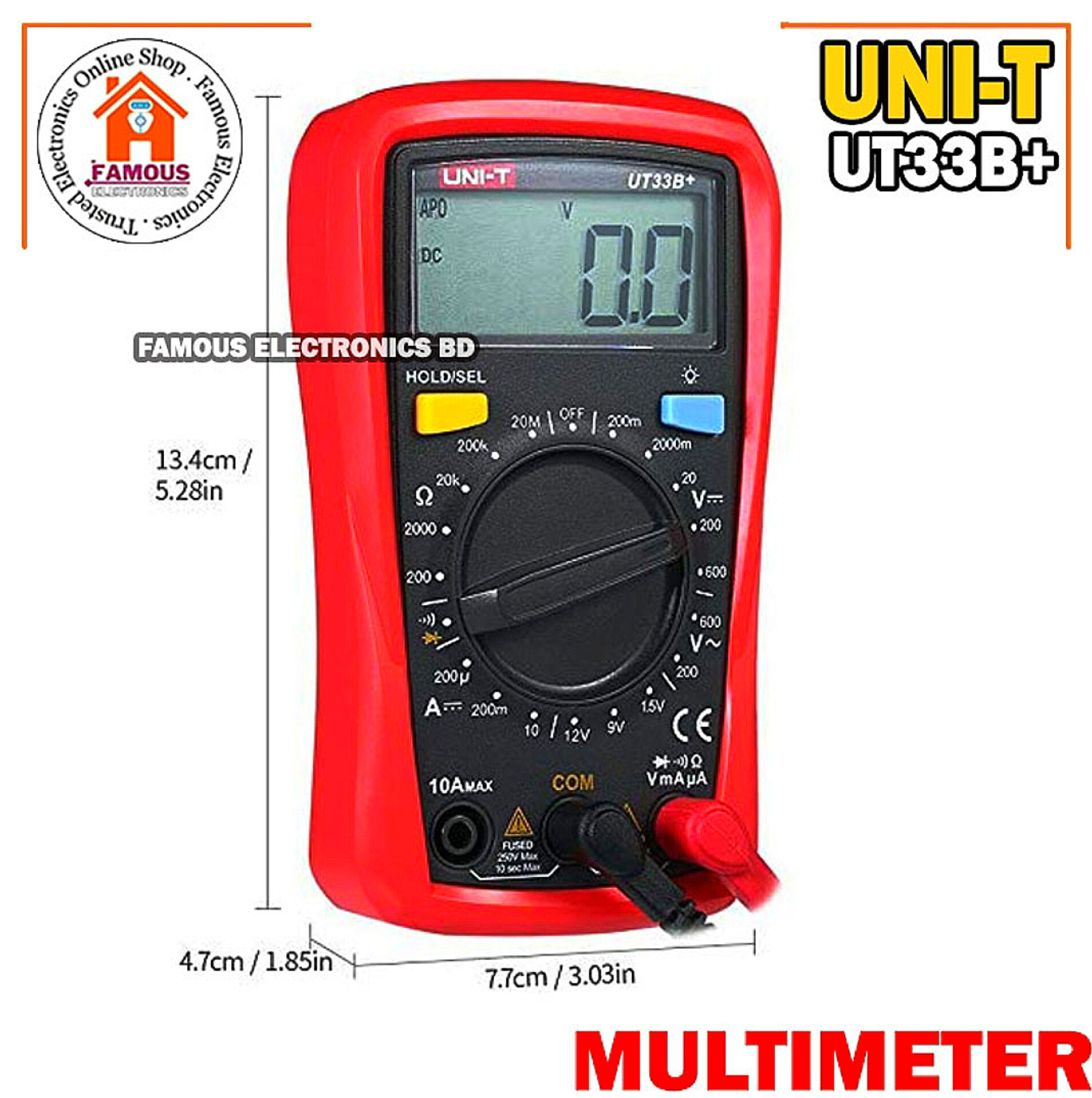 UNI-T UT33B+ Digital Multimeter AC DC Resistance Frequency Auto Range Meter_img_5